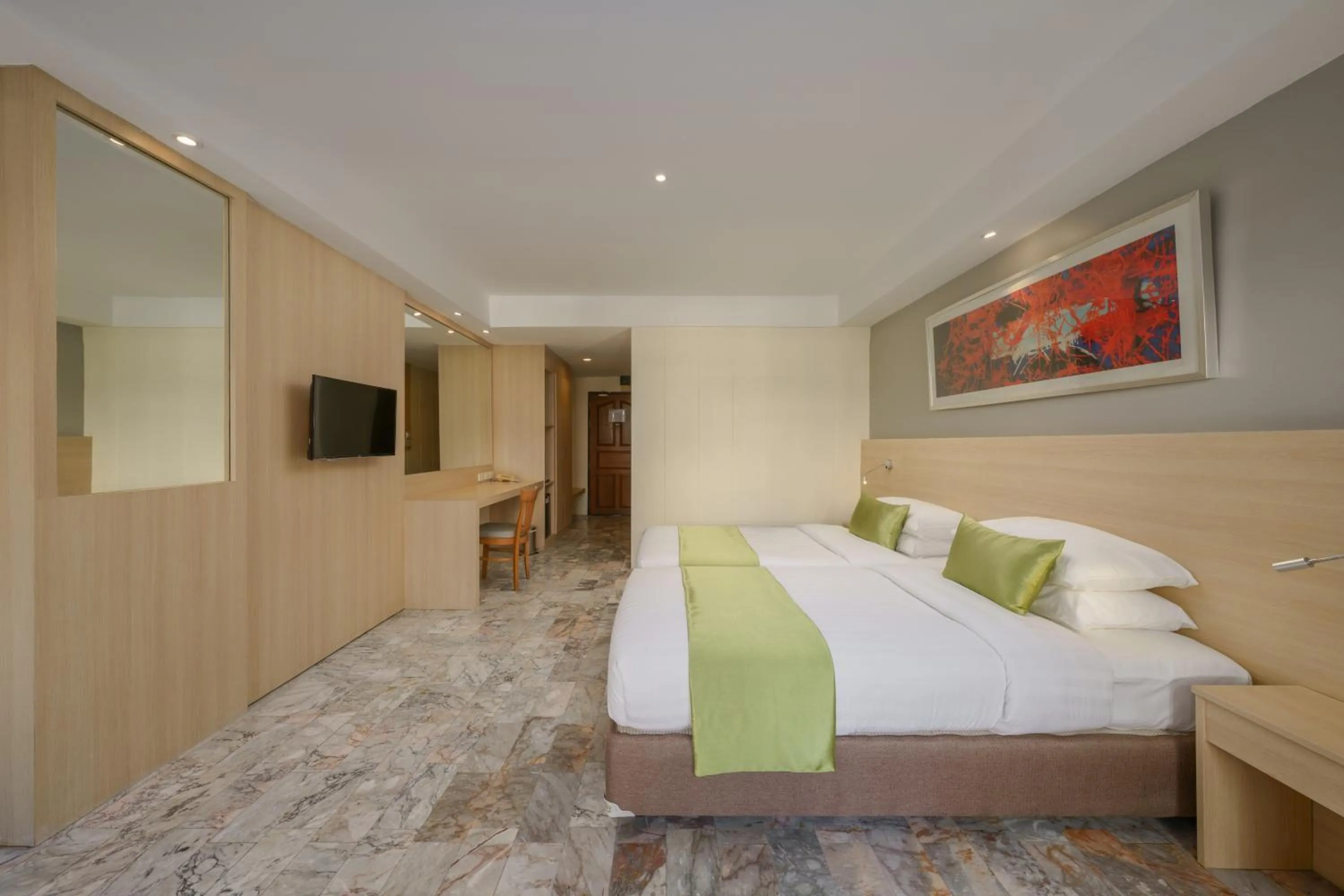 Communal lounge/ TV room, Bed in iCheck inn Thapra