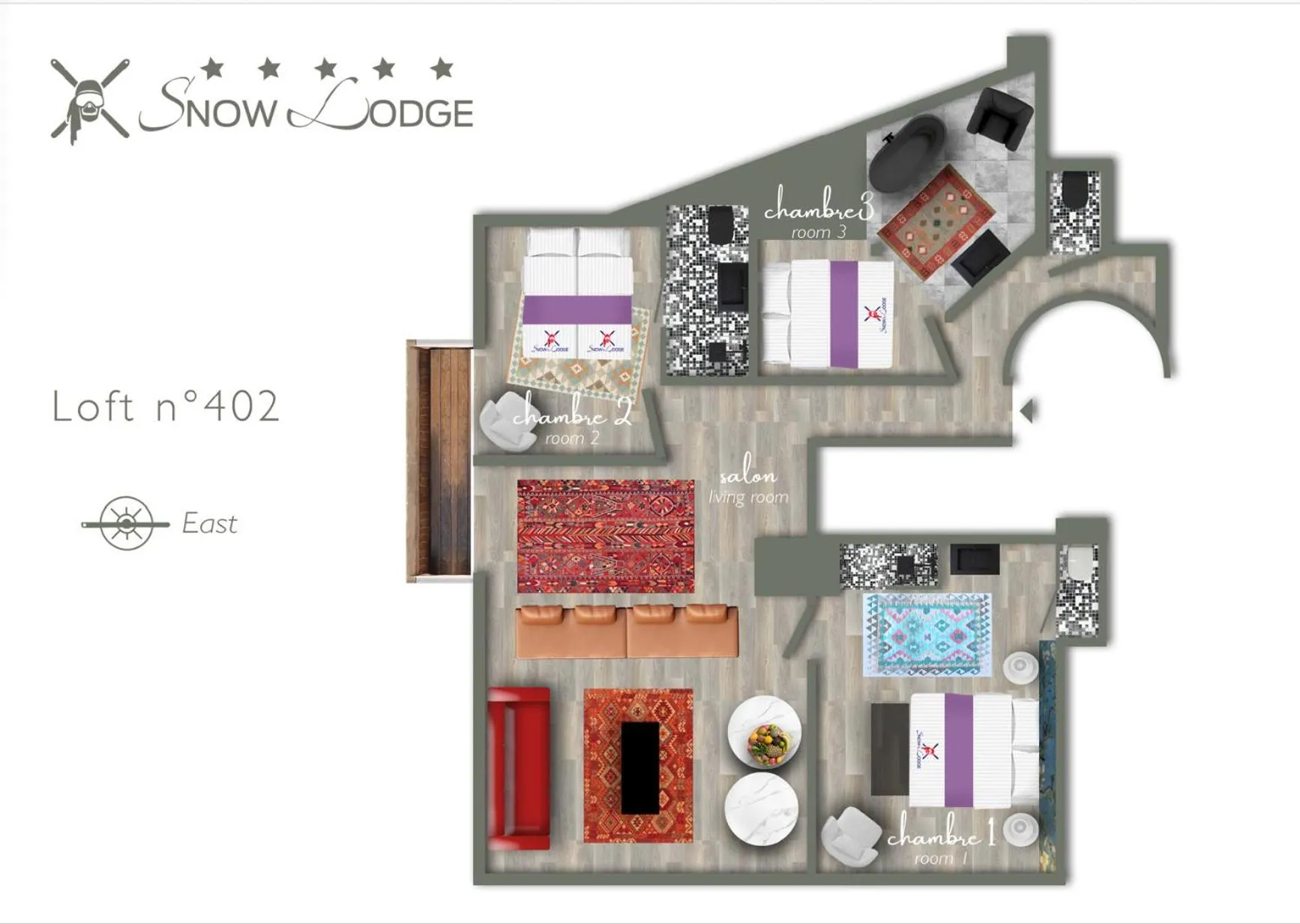 Floor plan in Snow Lodge Hotel Courchevel 1850