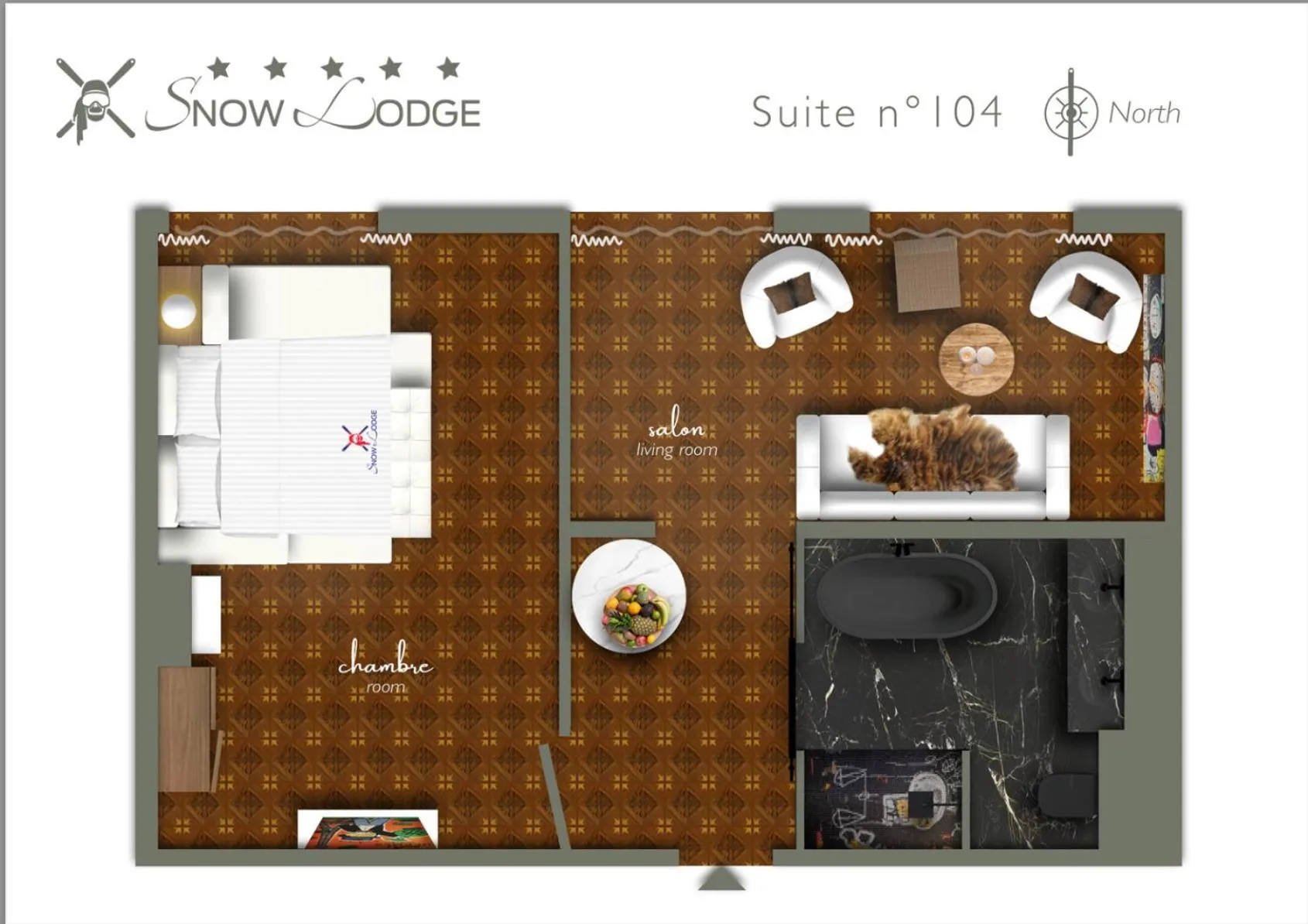 Floor plan in Snow Lodge Hotel Courchevel 1850