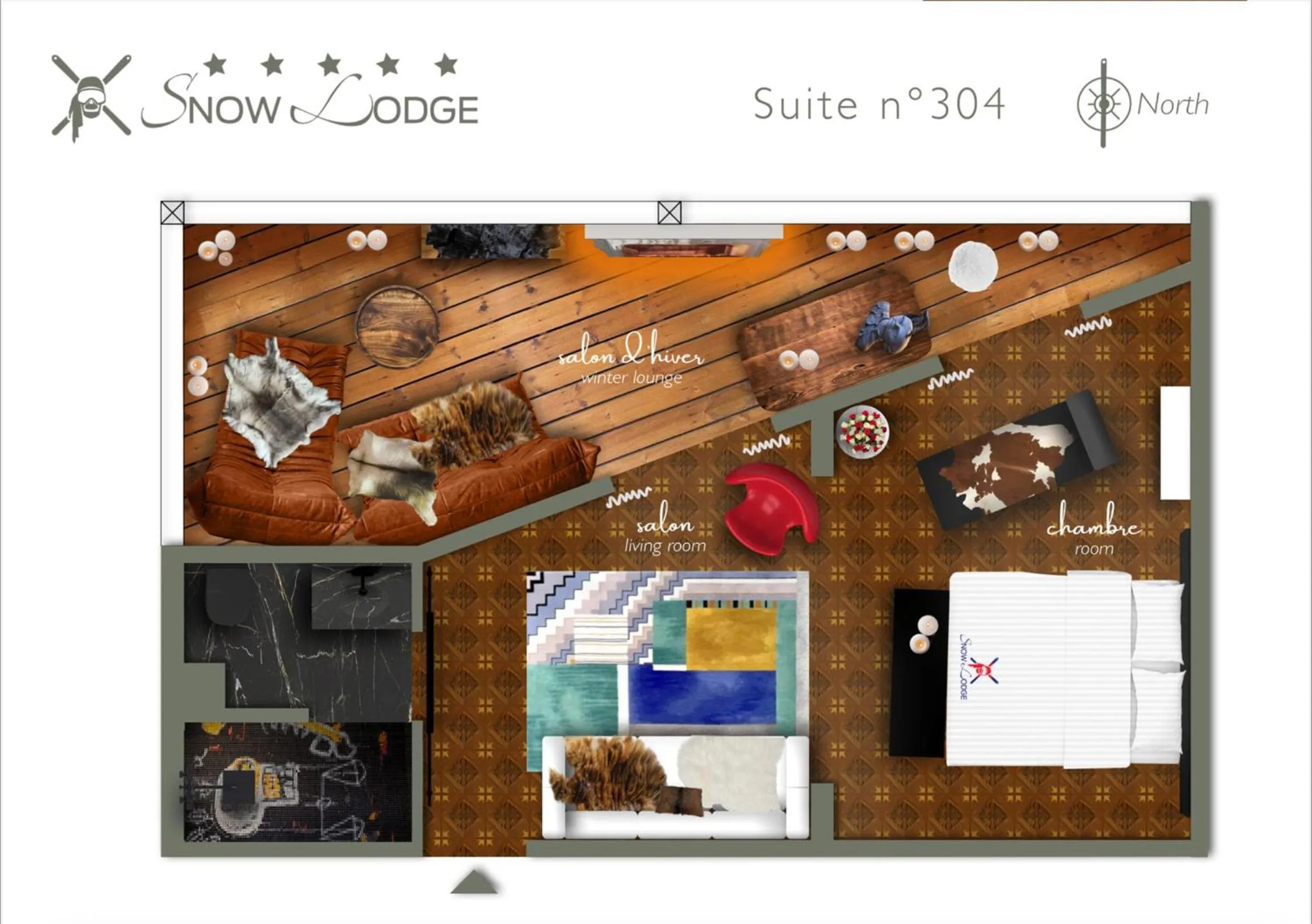 Floor plan in Snow Lodge Hotel Courchevel 1850