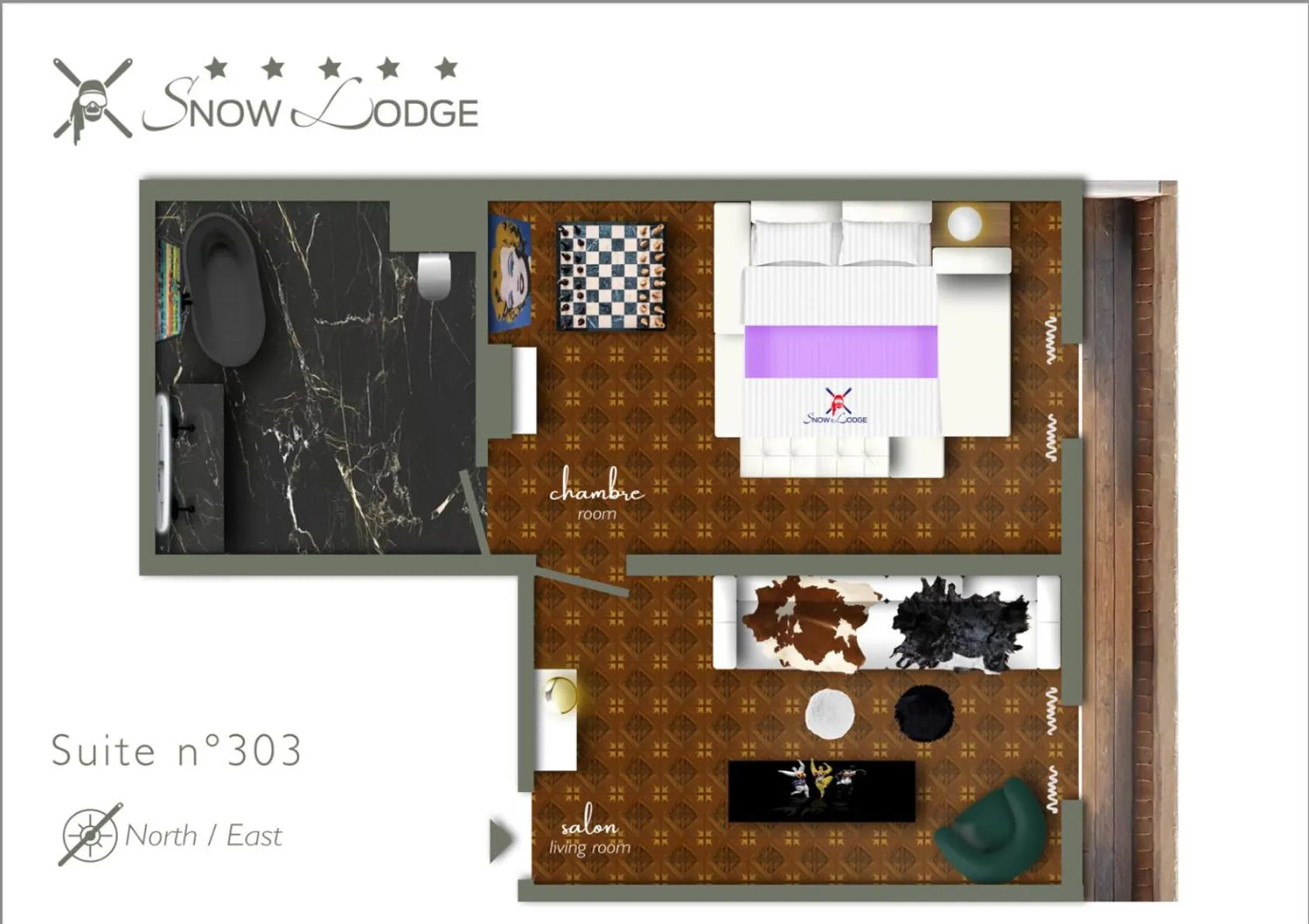 Floor plan in Snow Lodge Hotel Courchevel 1850
