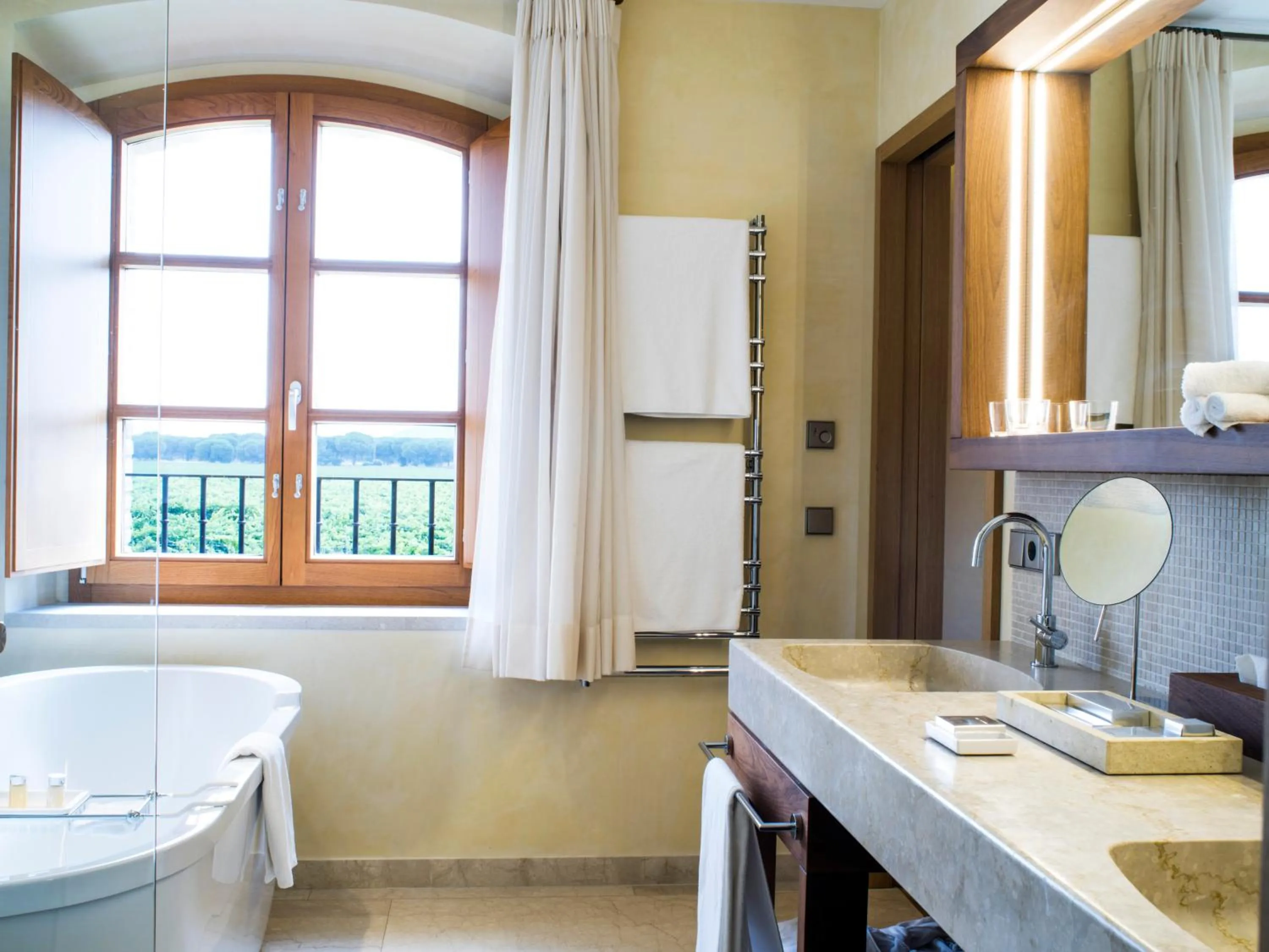 Bathroom, Bed in Abadia Retuerta LeDomaine