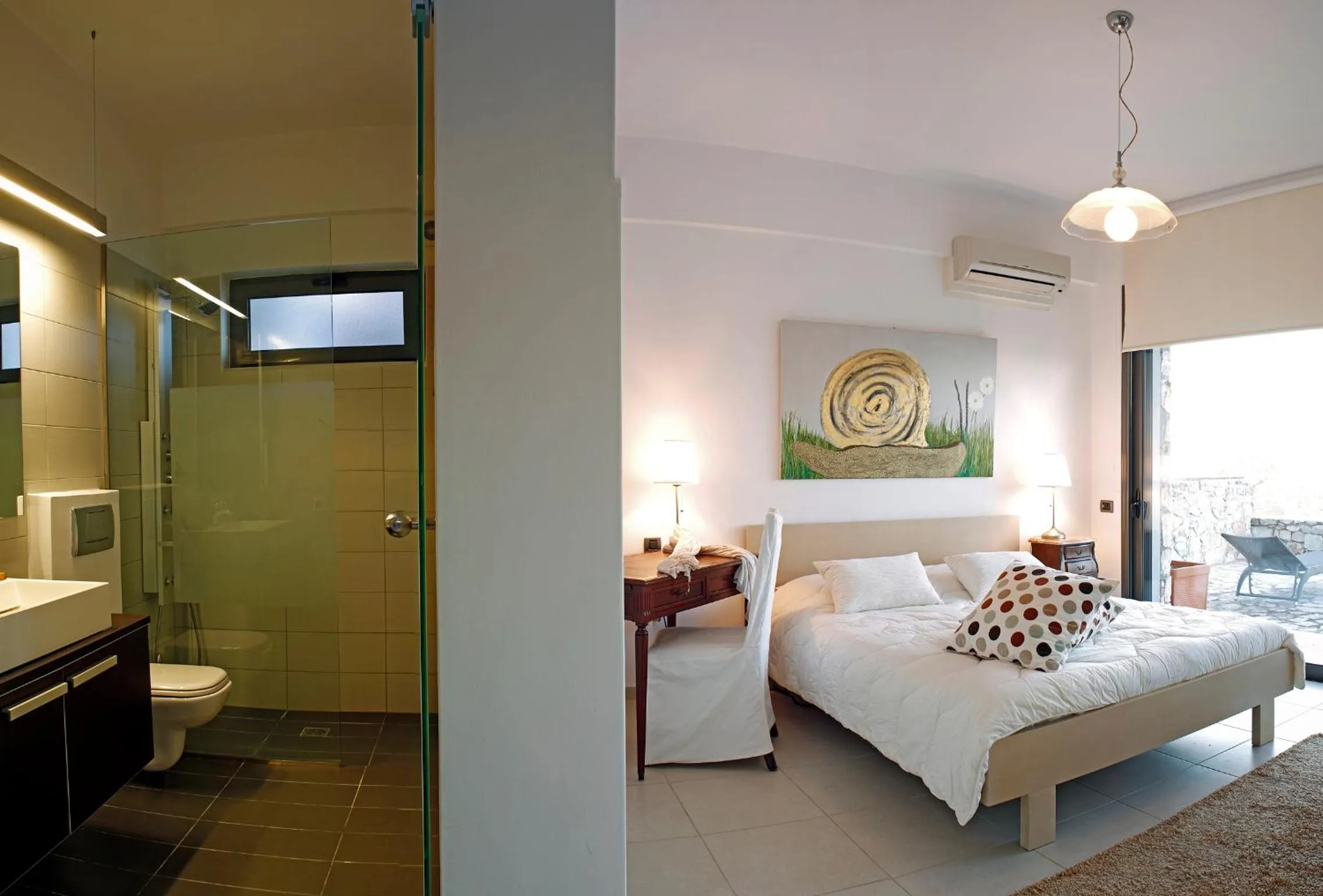 Bathroom, Bed in Seaview Maisonette Schinias