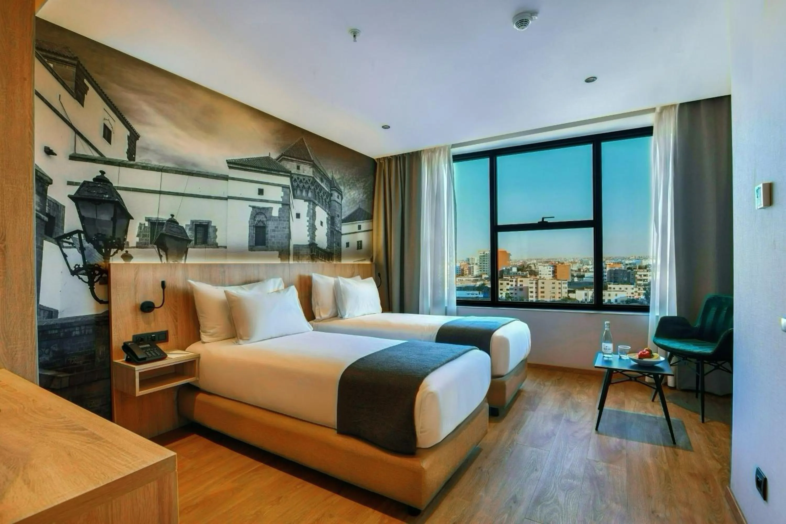 View (from property/room), Bed in ADAY Hotel Casablanca