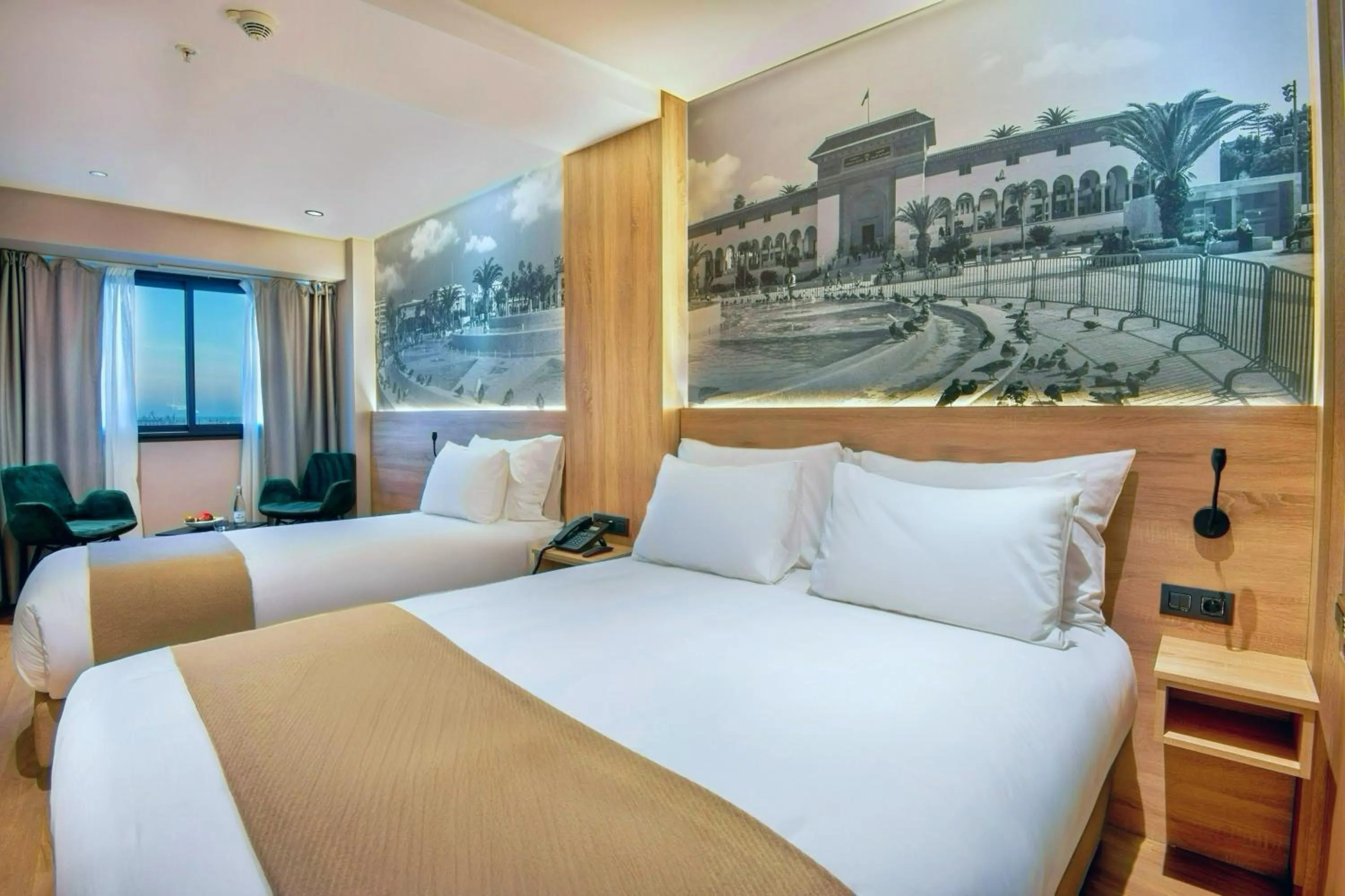 View (from property/room), Bed in ADAY Hotel Casablanca