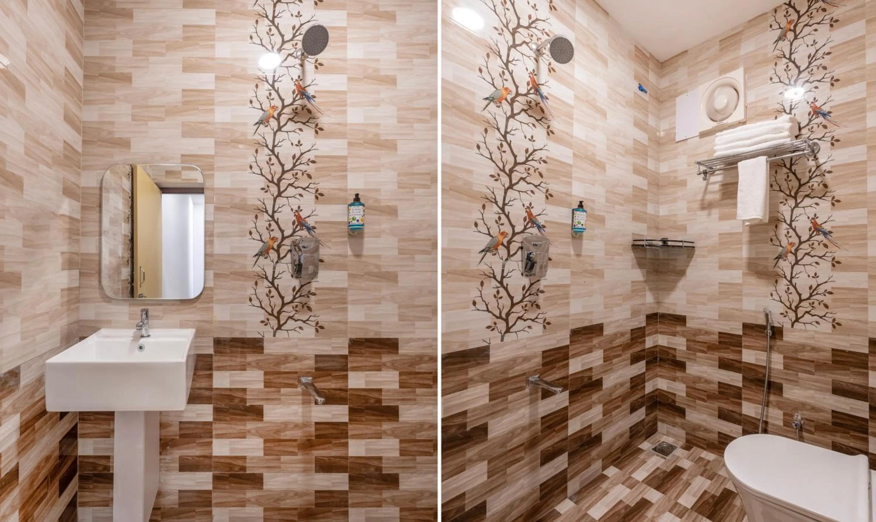 Bathroom in Treebo Royal Plaza, 700 Mts From Promenade Beach