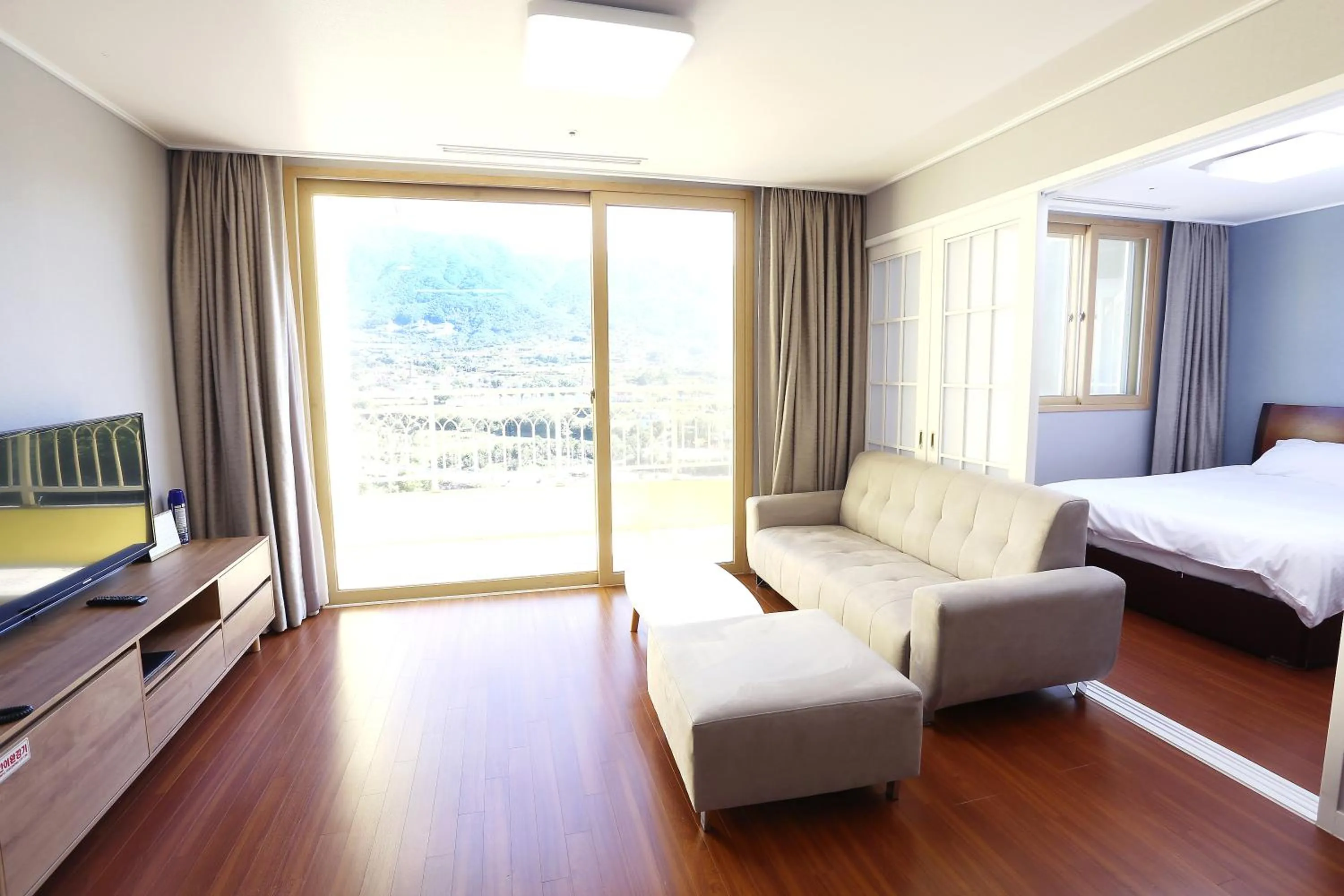 Bed in The K Jirisan Family Hotel