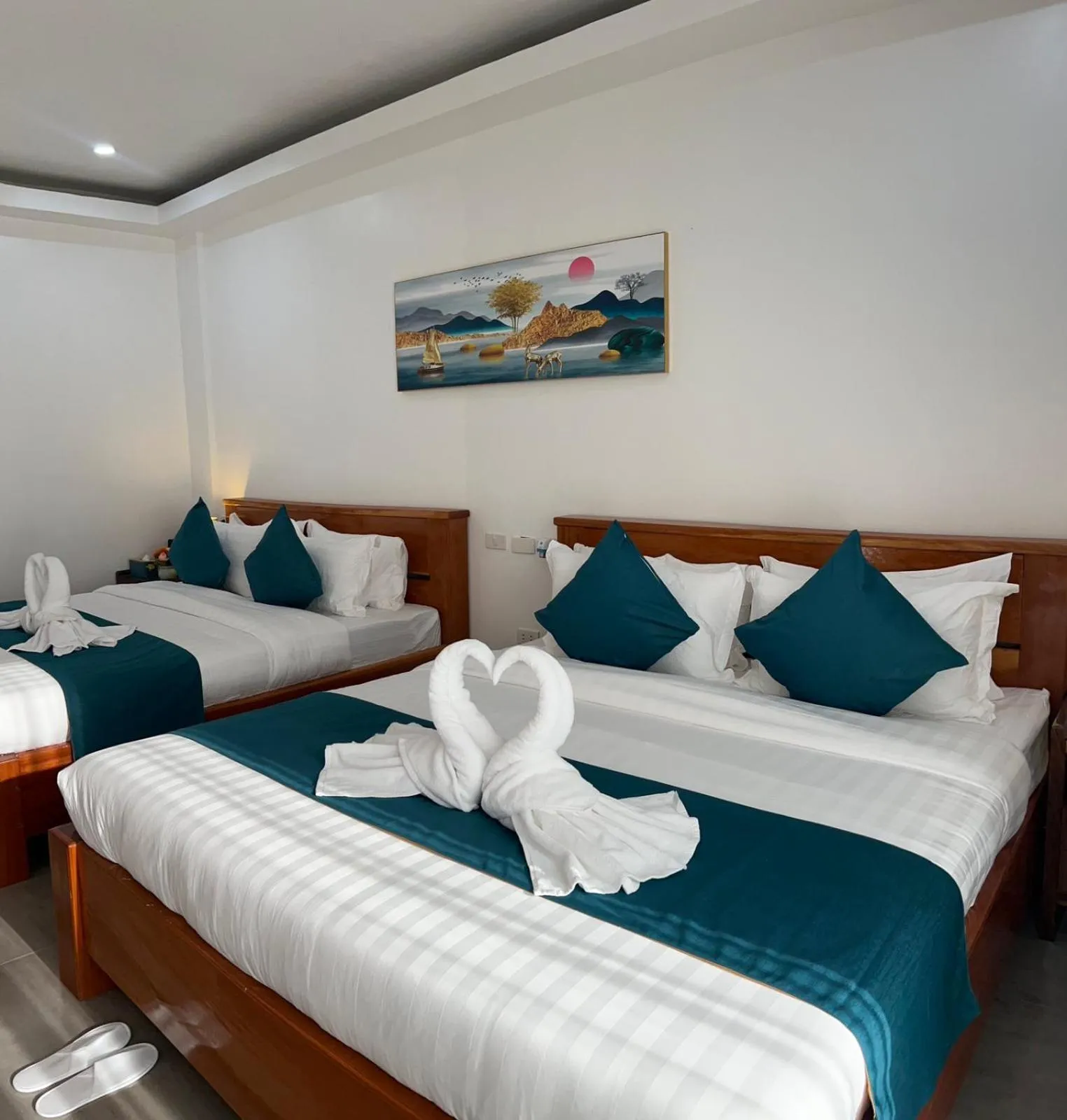 Bed in Ocean Star Hotel Coron