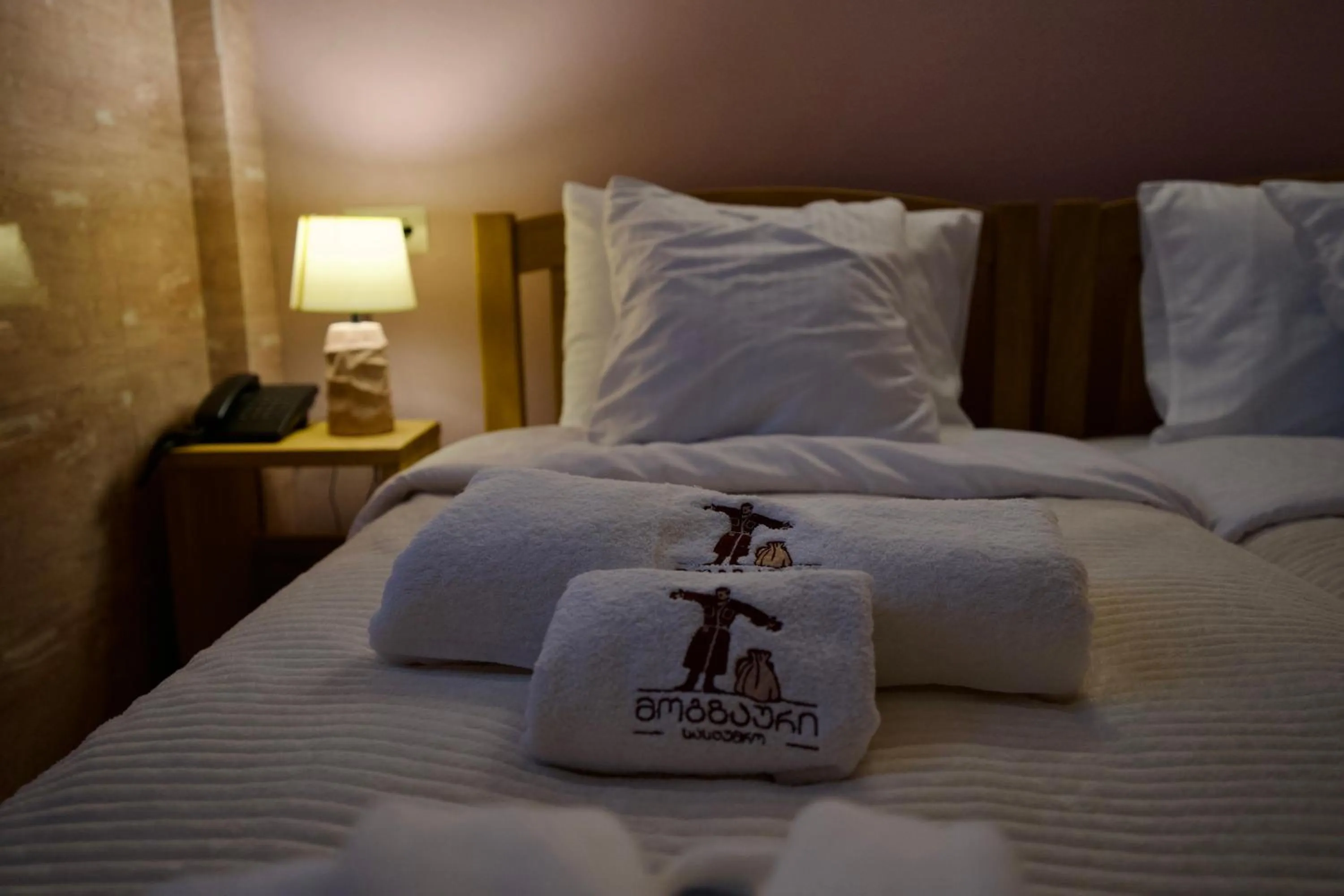 Bed in Hotel Mogzauri