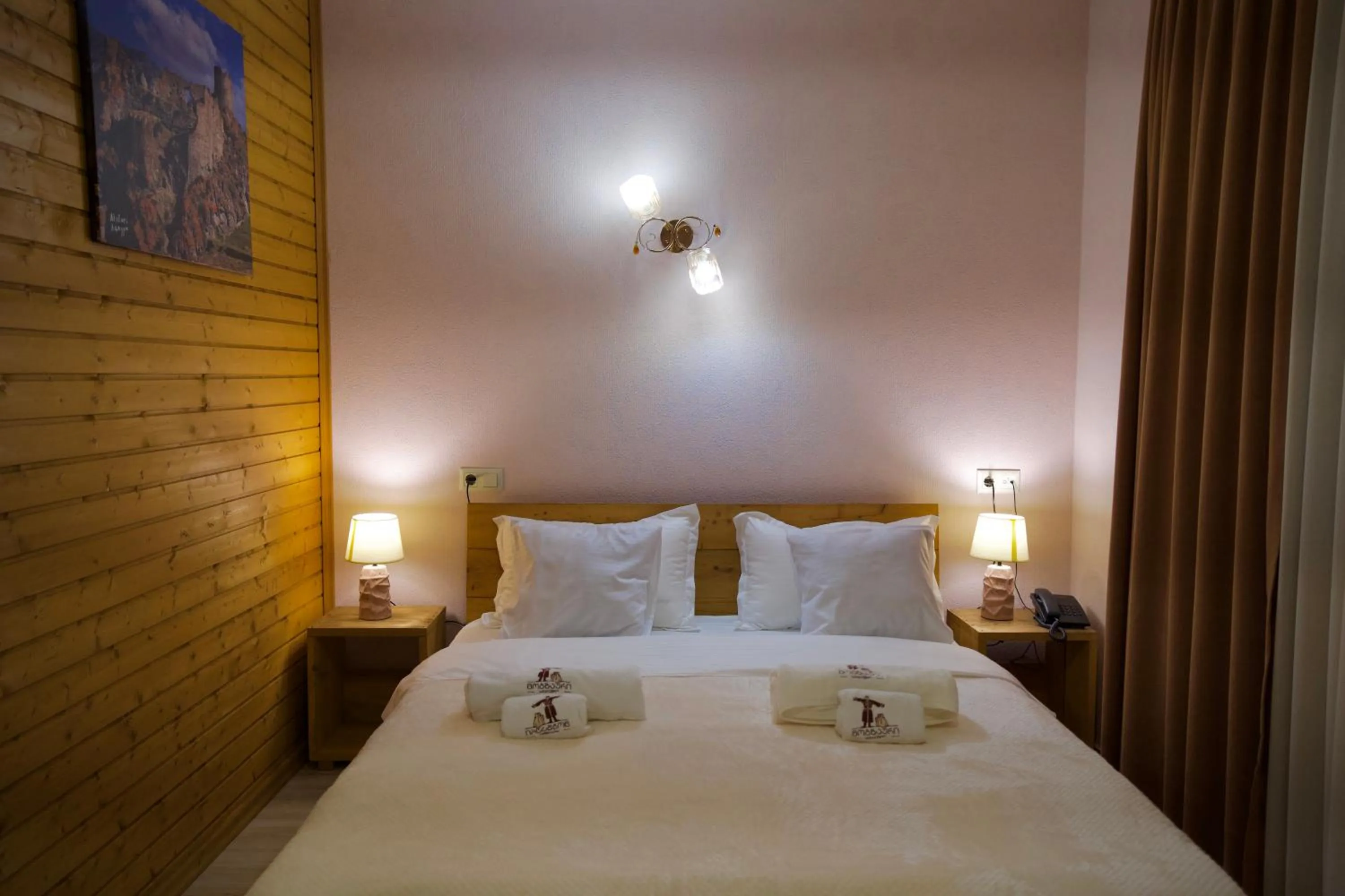 Bed in Hotel Mogzauri