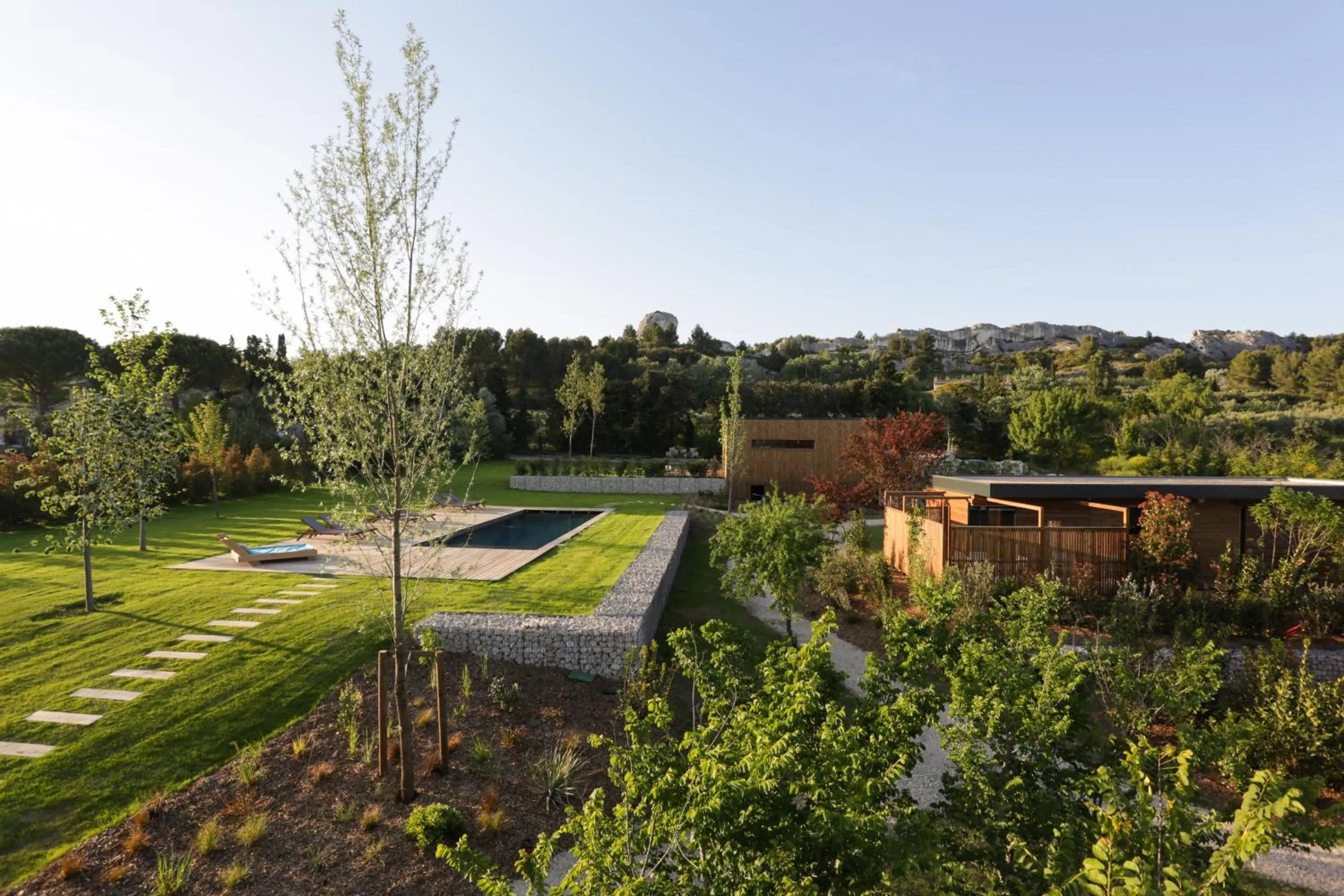 Pool view in Domaine Mejan