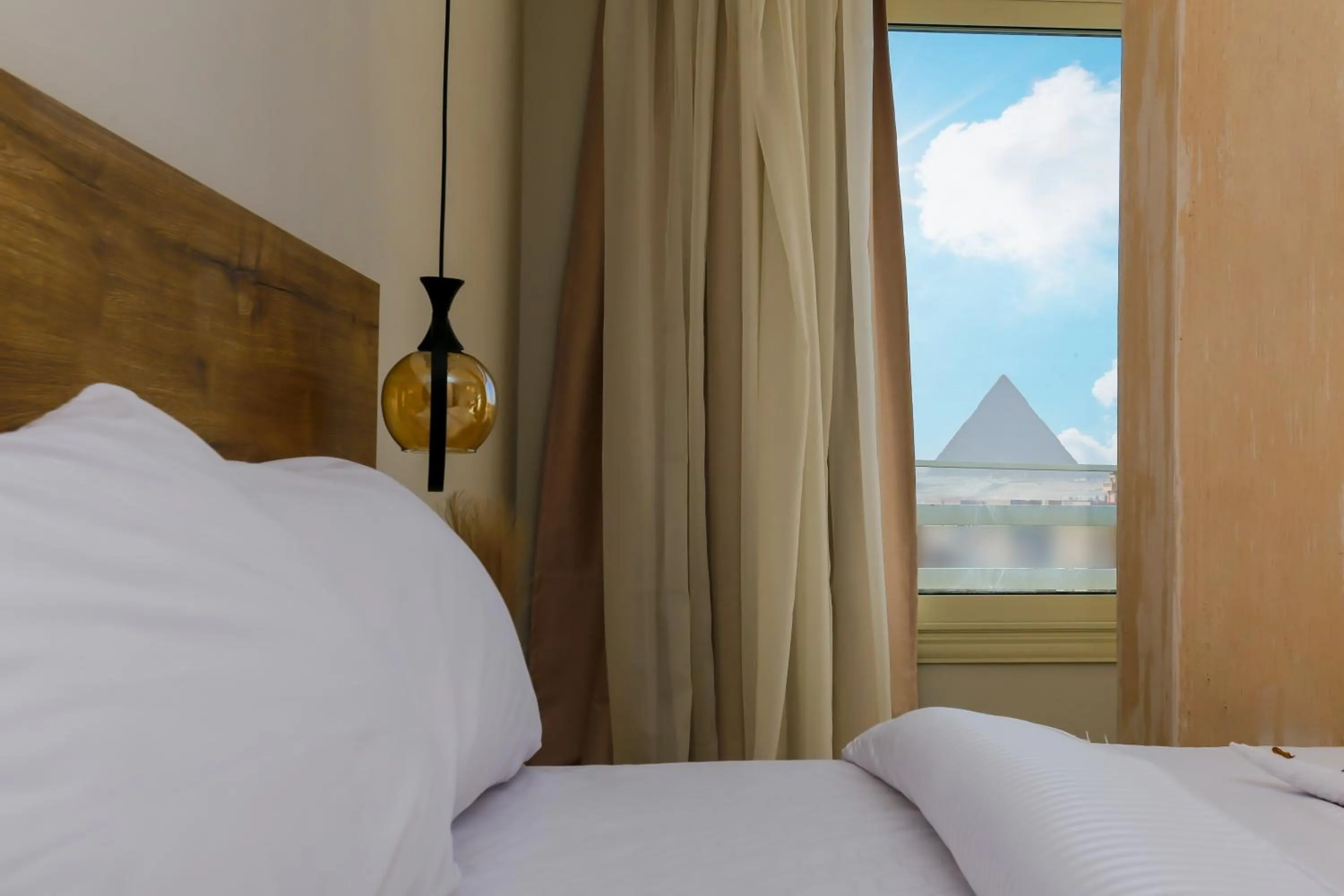 View (from property/room), Bed in Rixoss tower Pyramids View