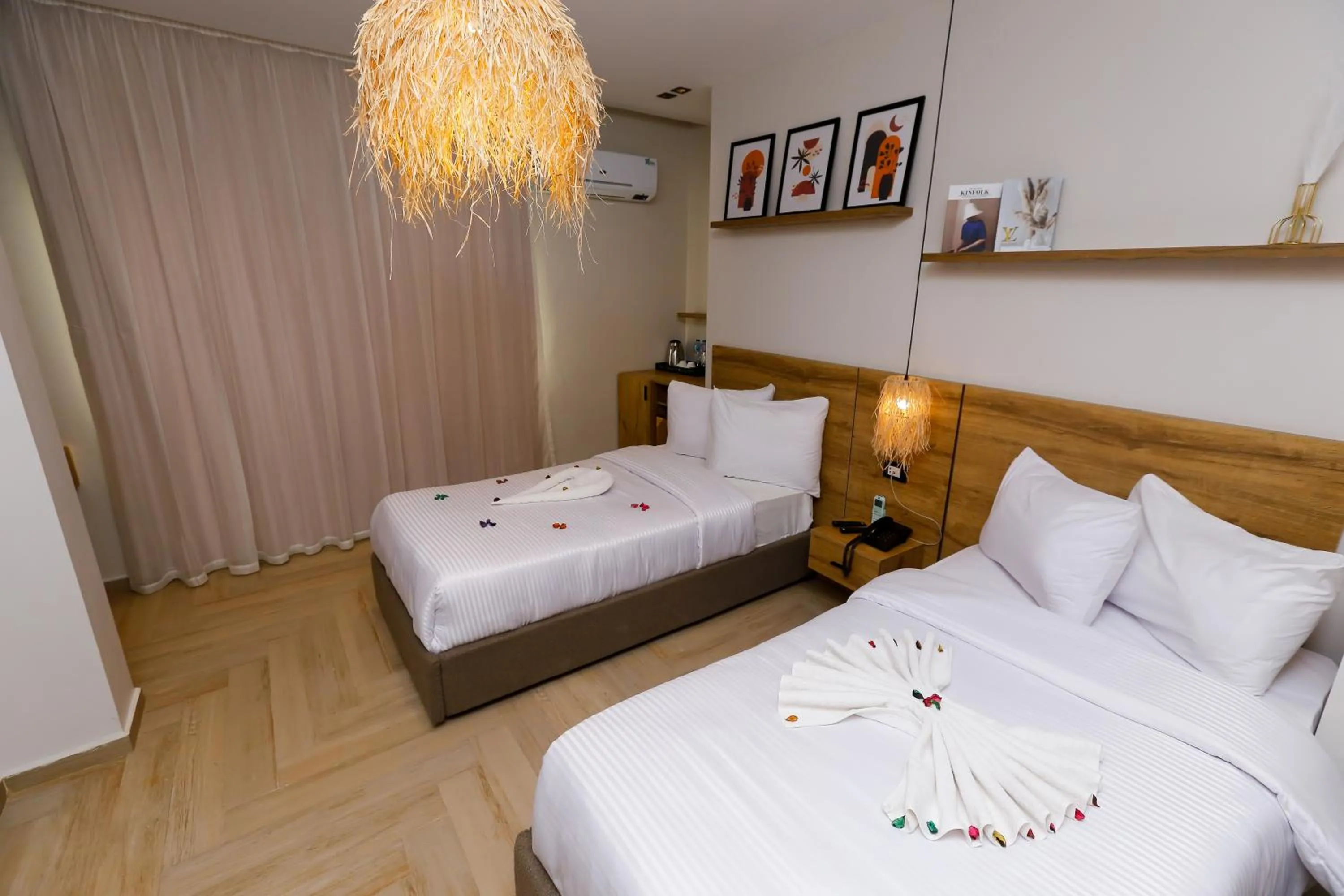 Bed in Rixoss tower Pyramids View