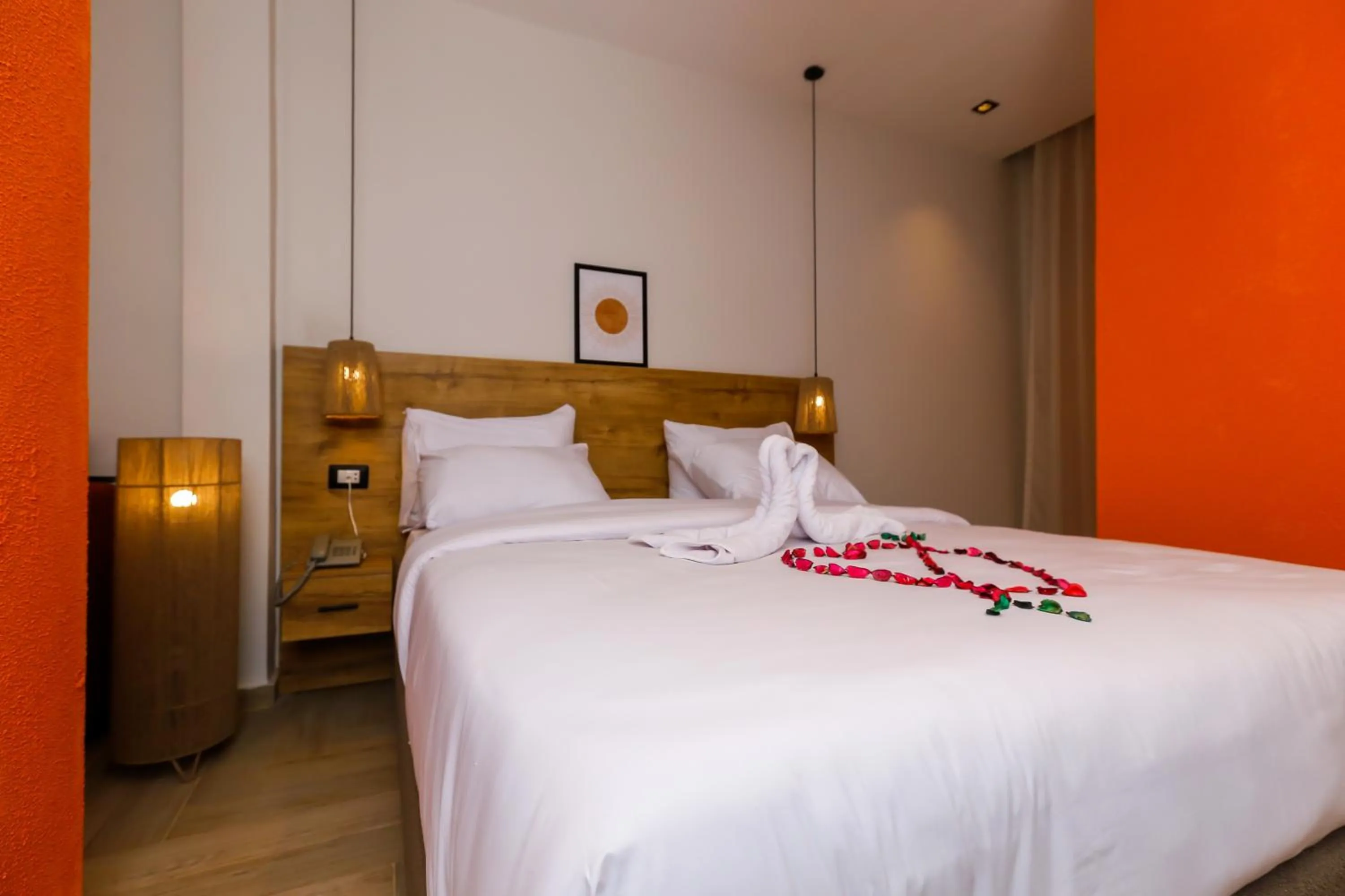 Bed in Rixoss tower Pyramids View