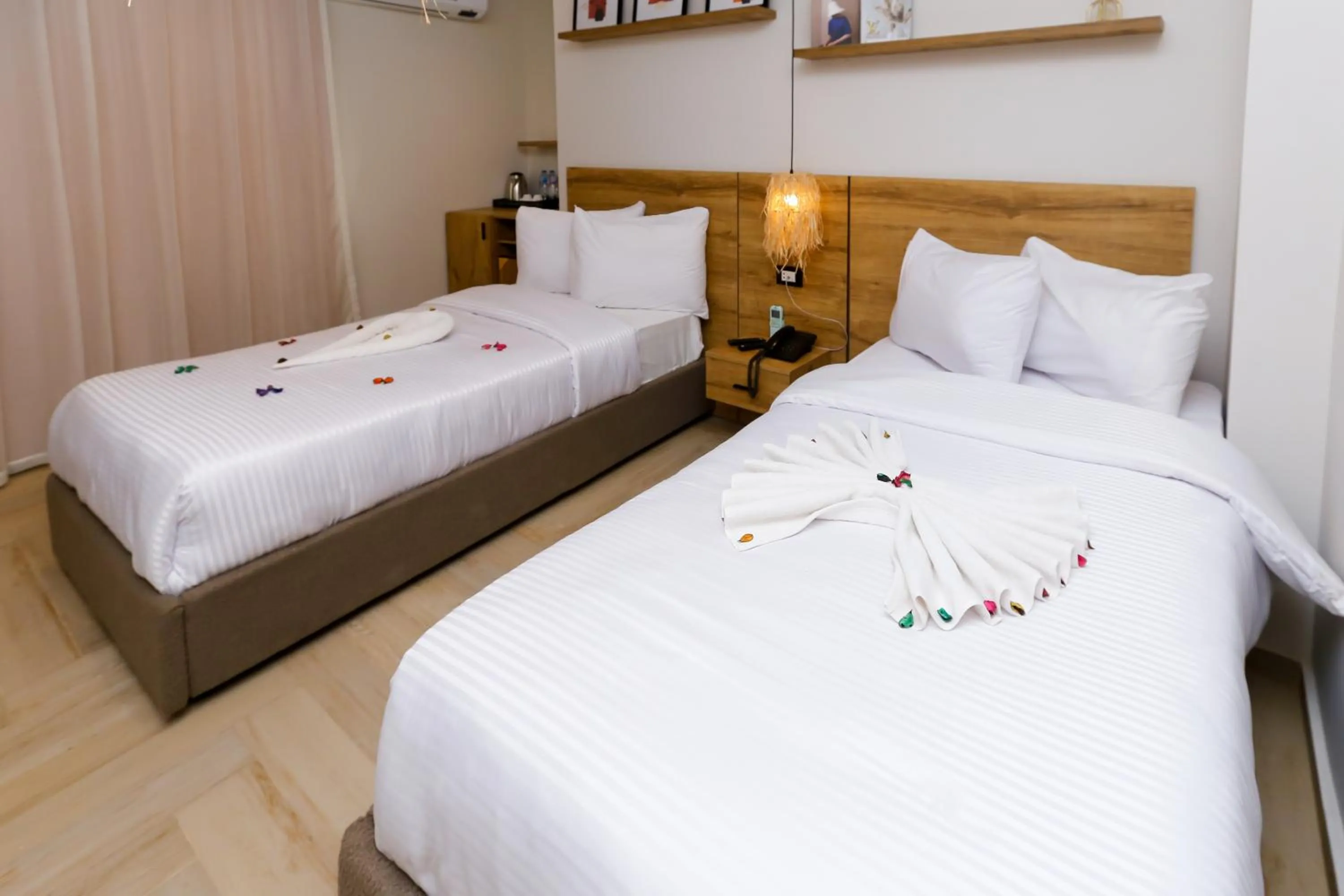 Bed in Rixoss tower Pyramids View