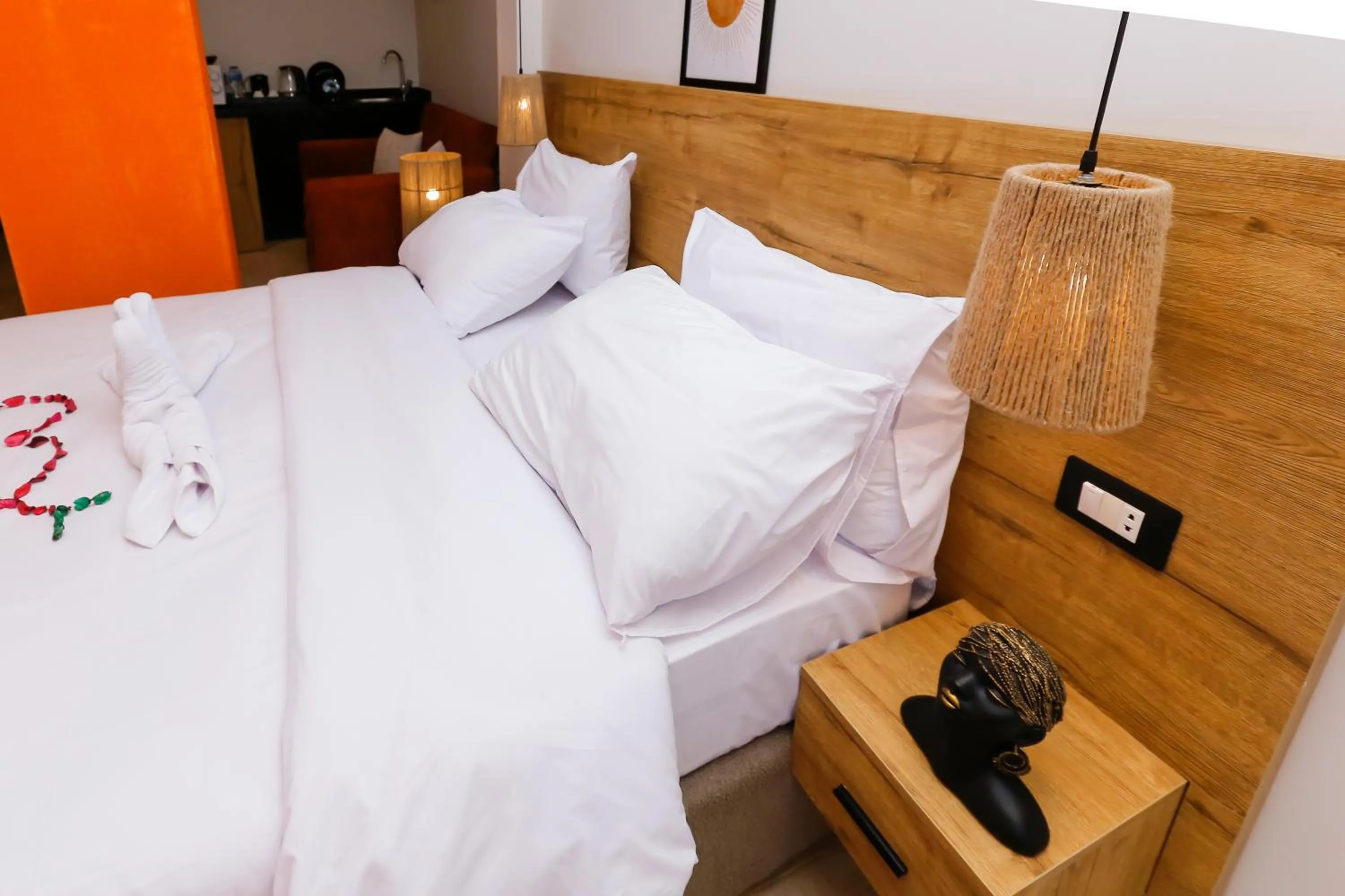 Bed in Rixoss tower Pyramids View