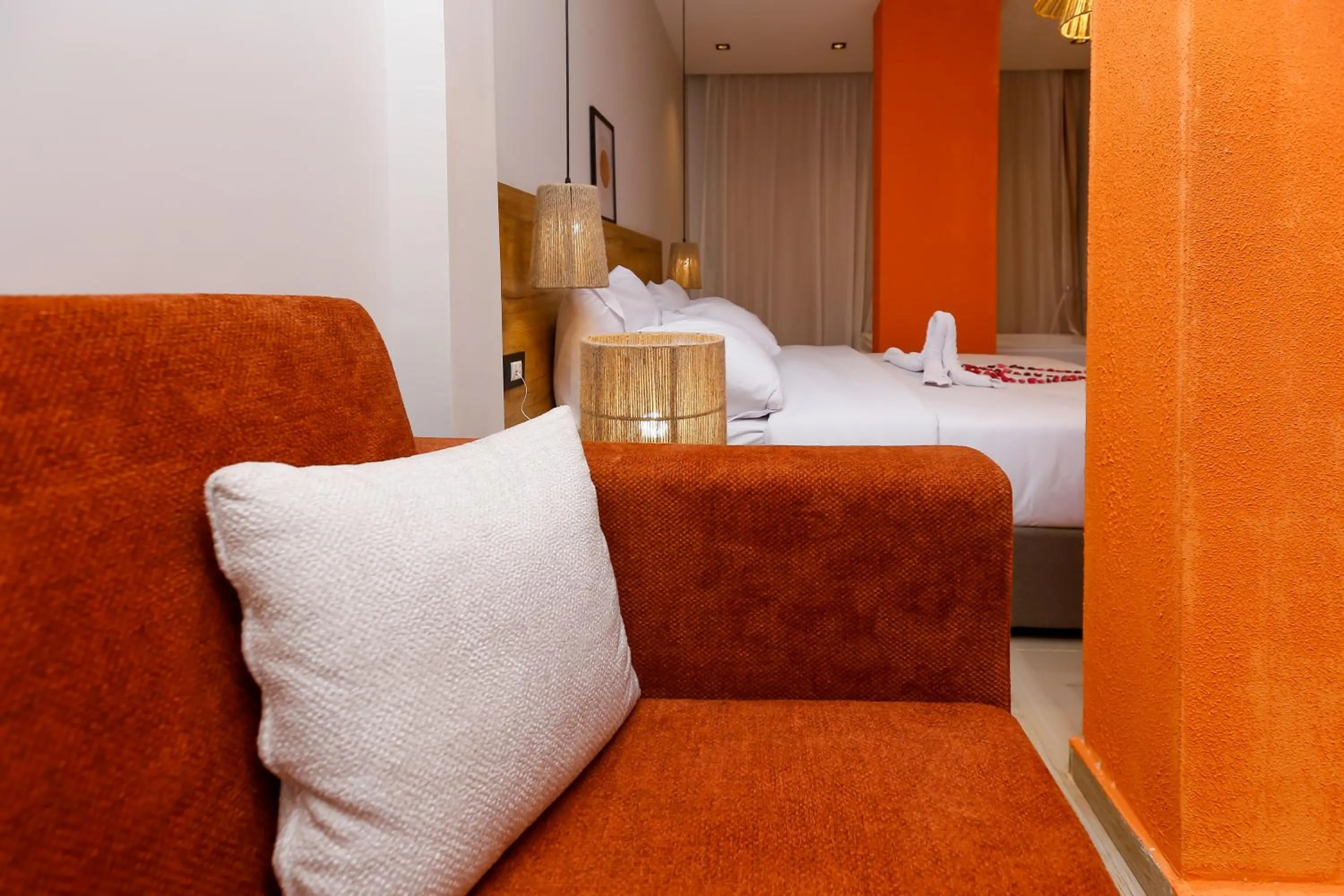 Bed in Rixoss tower Pyramids View