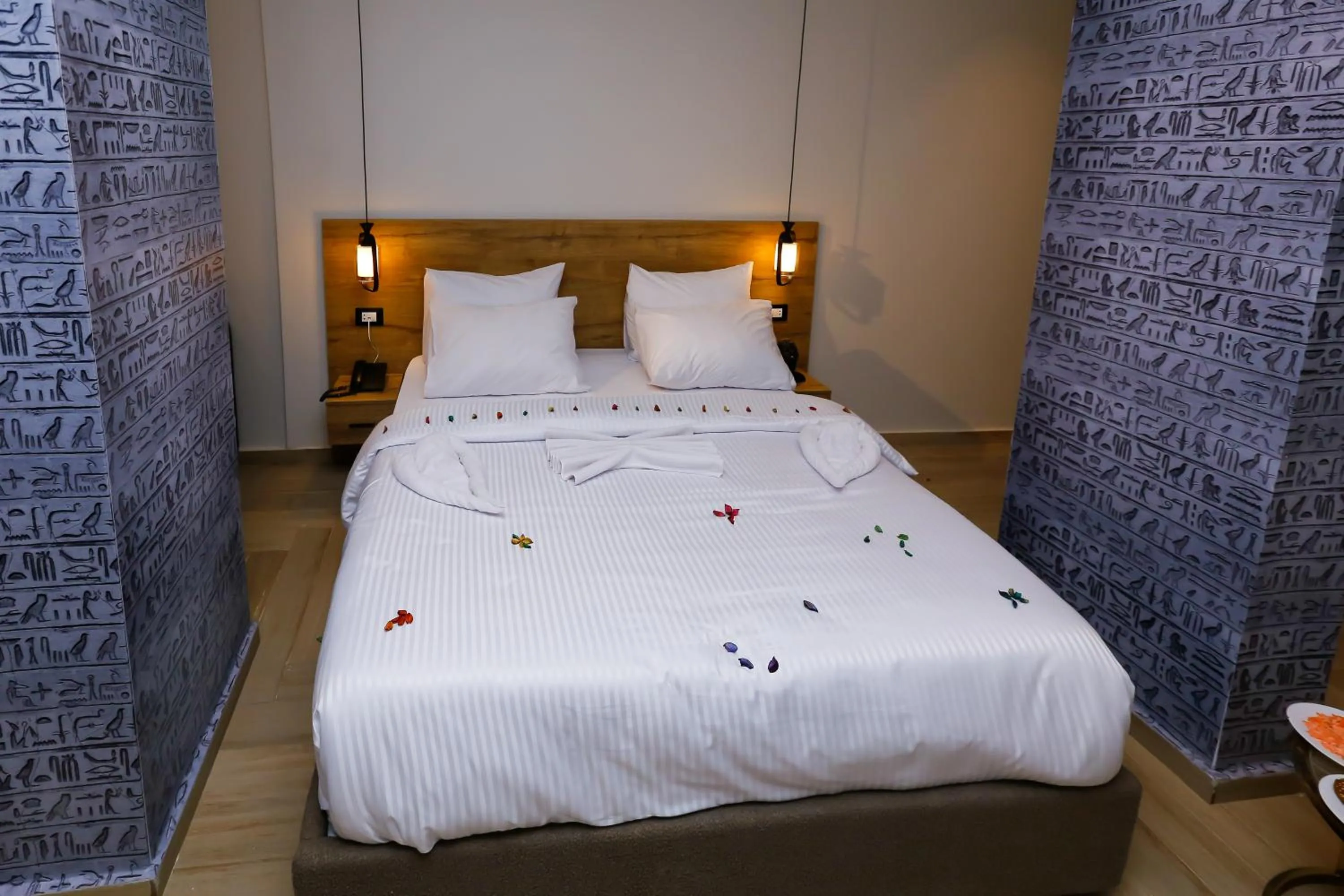 Bed in Rixoss tower Pyramids View