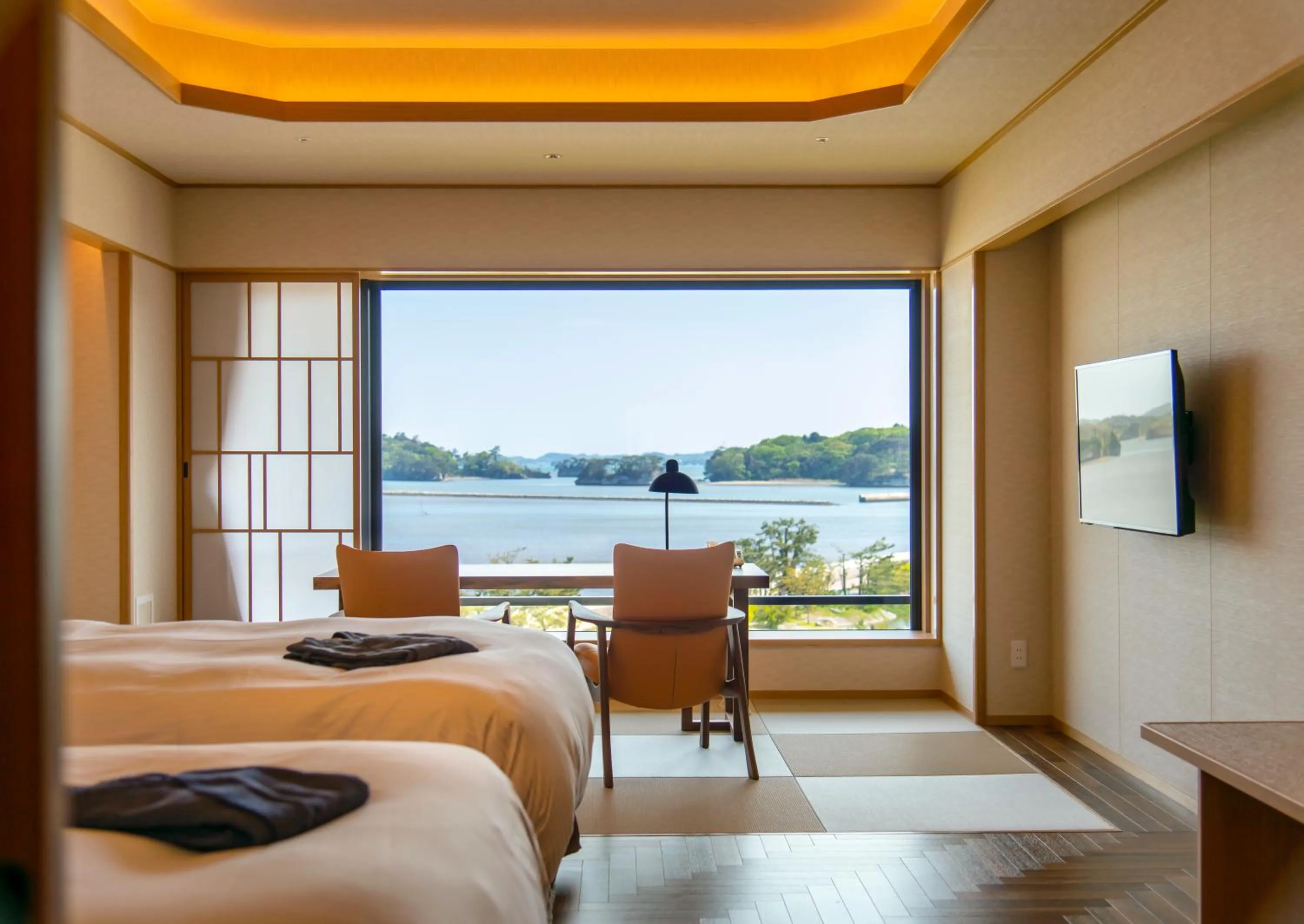 Photo of the whole room, Bed in Matsushima Ichinobo