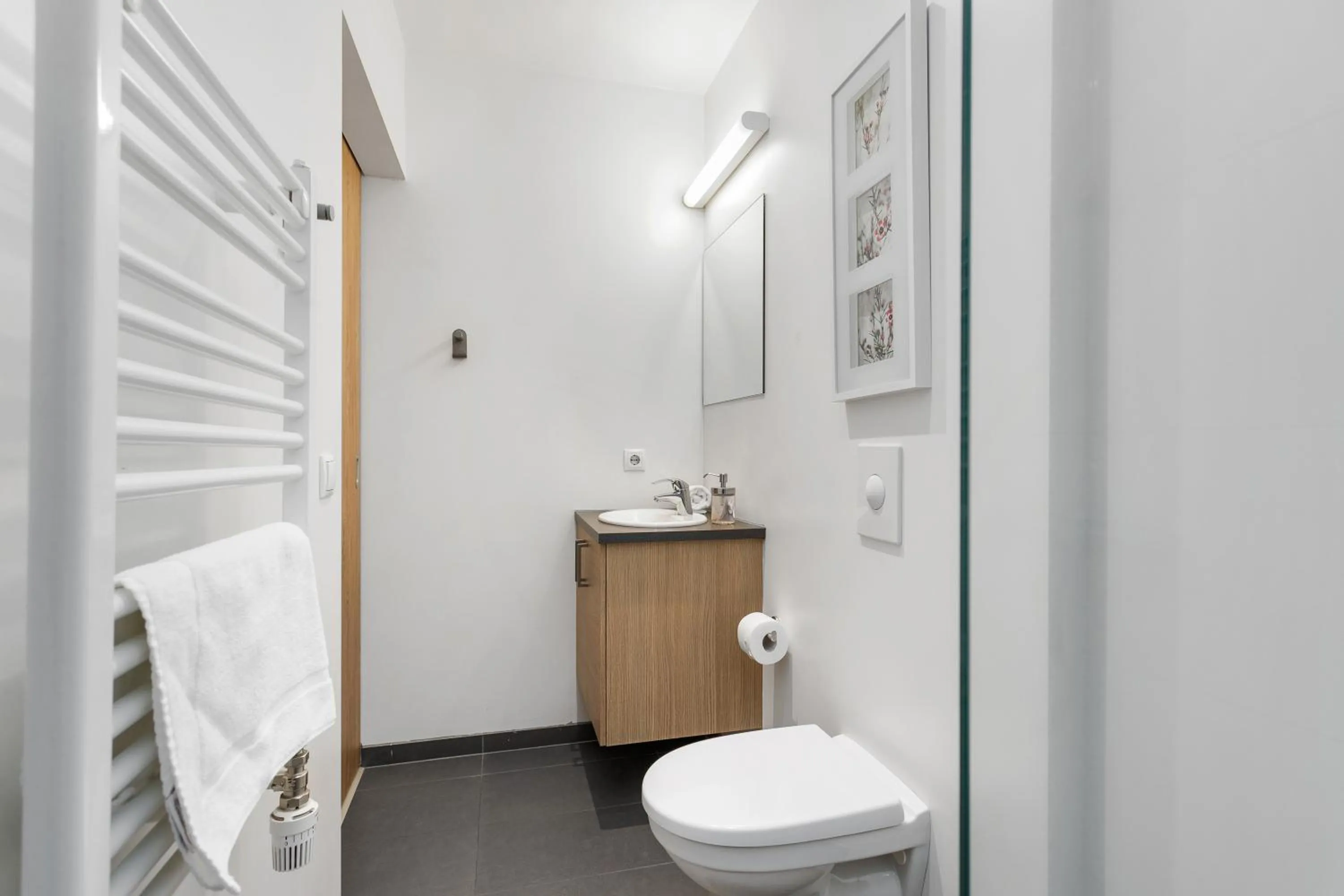 Toilet in Blue Mountain Apartments by Heimaleiga