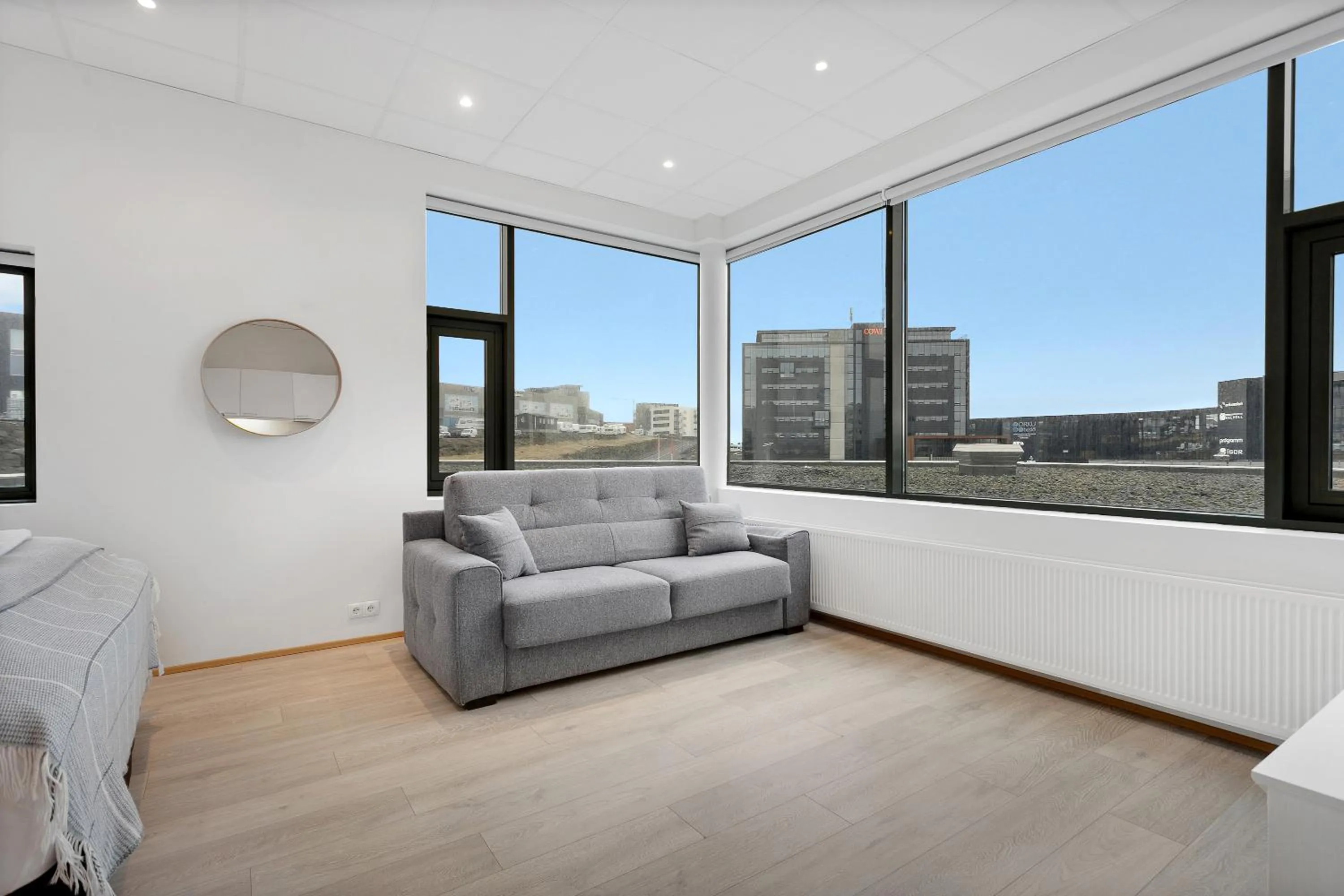 Living room in Blue Mountain Apartments by Heimaleiga