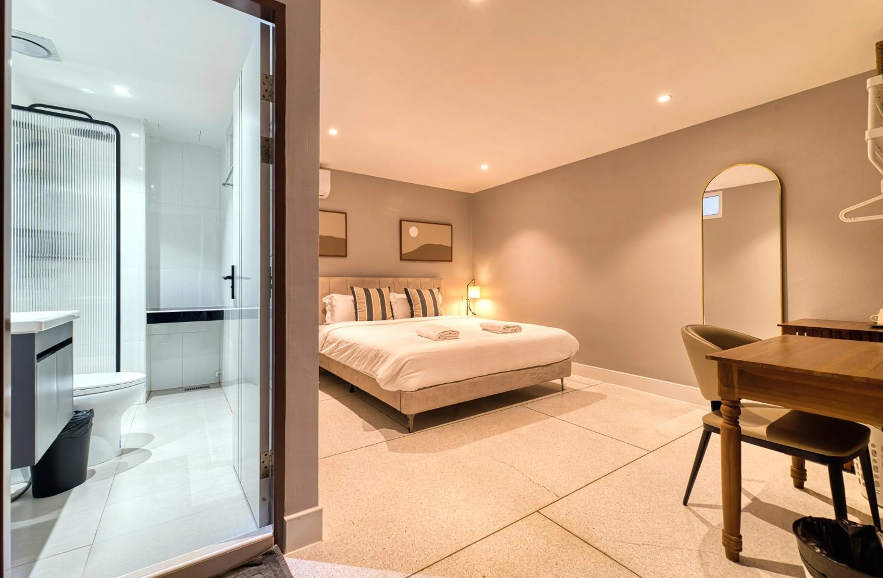 Photo of the whole room, Bed in AB House