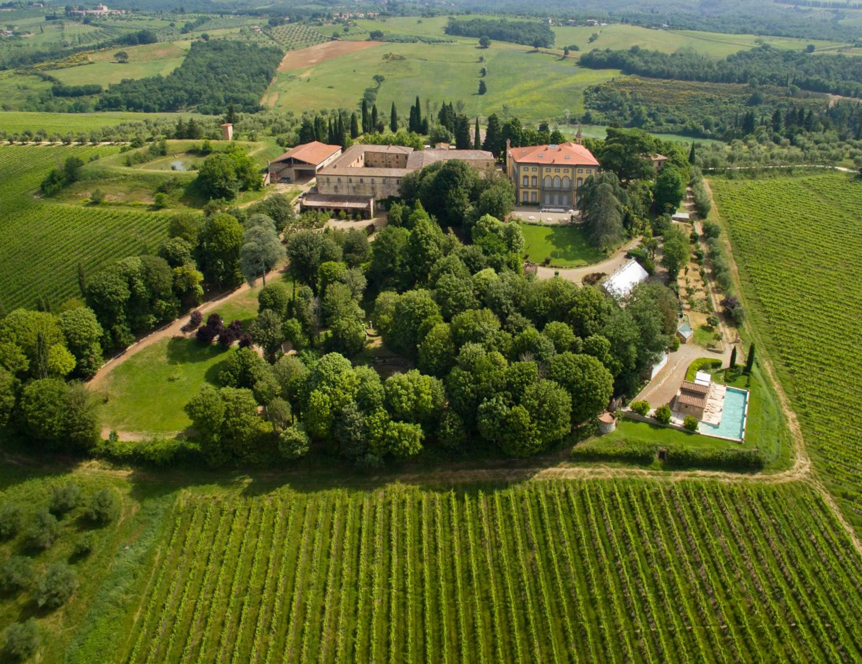 Bird's eye view in Tenuta Di Monaciano