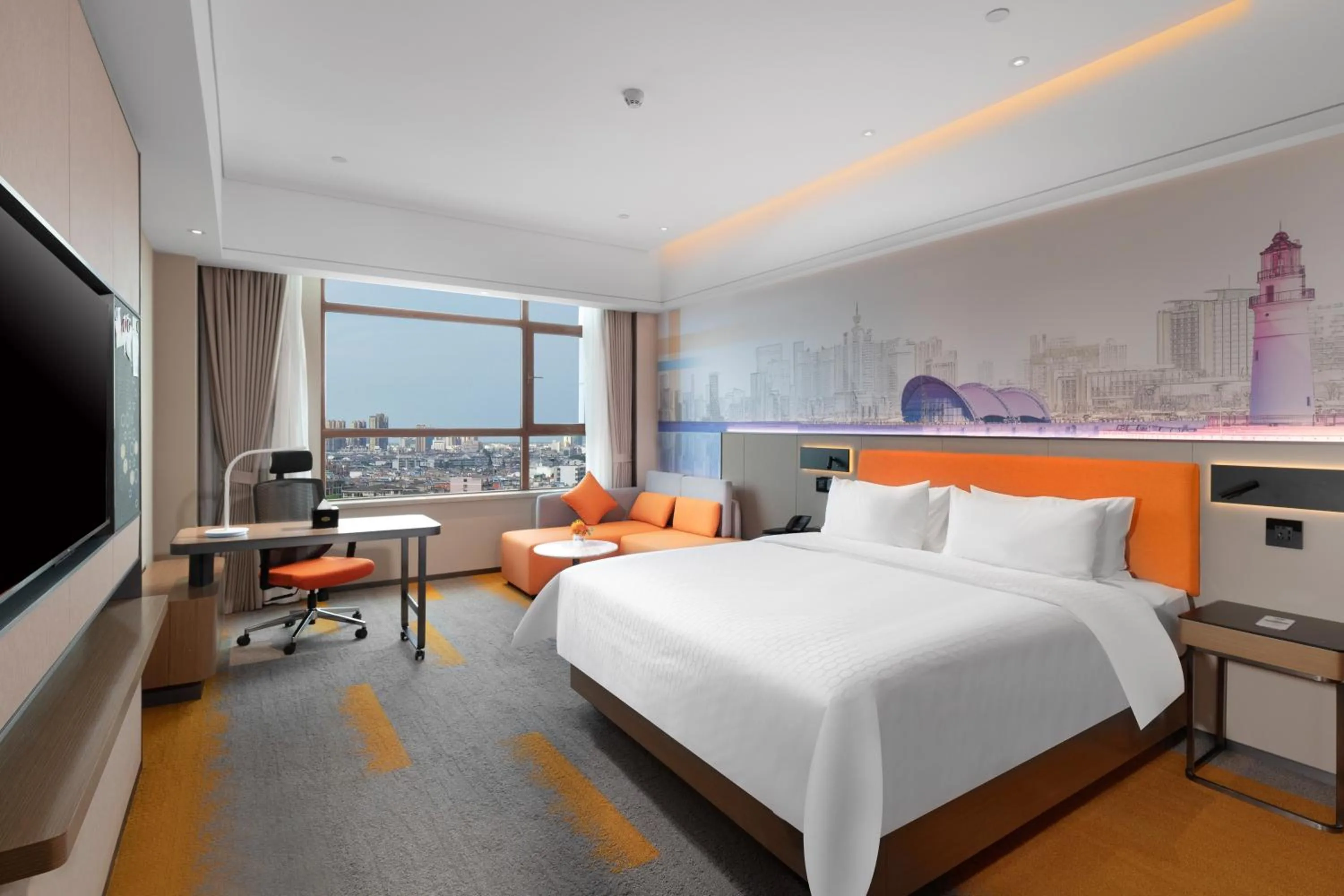 Bed in Hampton by Hilton Qingdao Jiaodong International Airport South