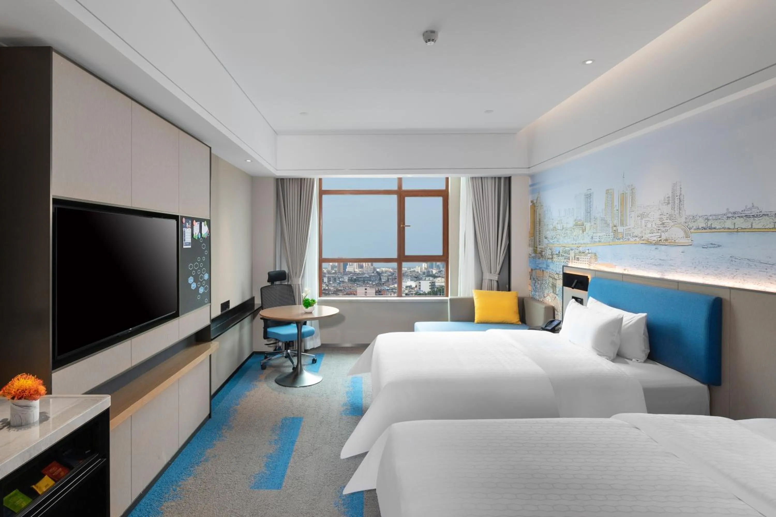 Bed in Hampton by Hilton Qingdao Jiaodong International Airport South