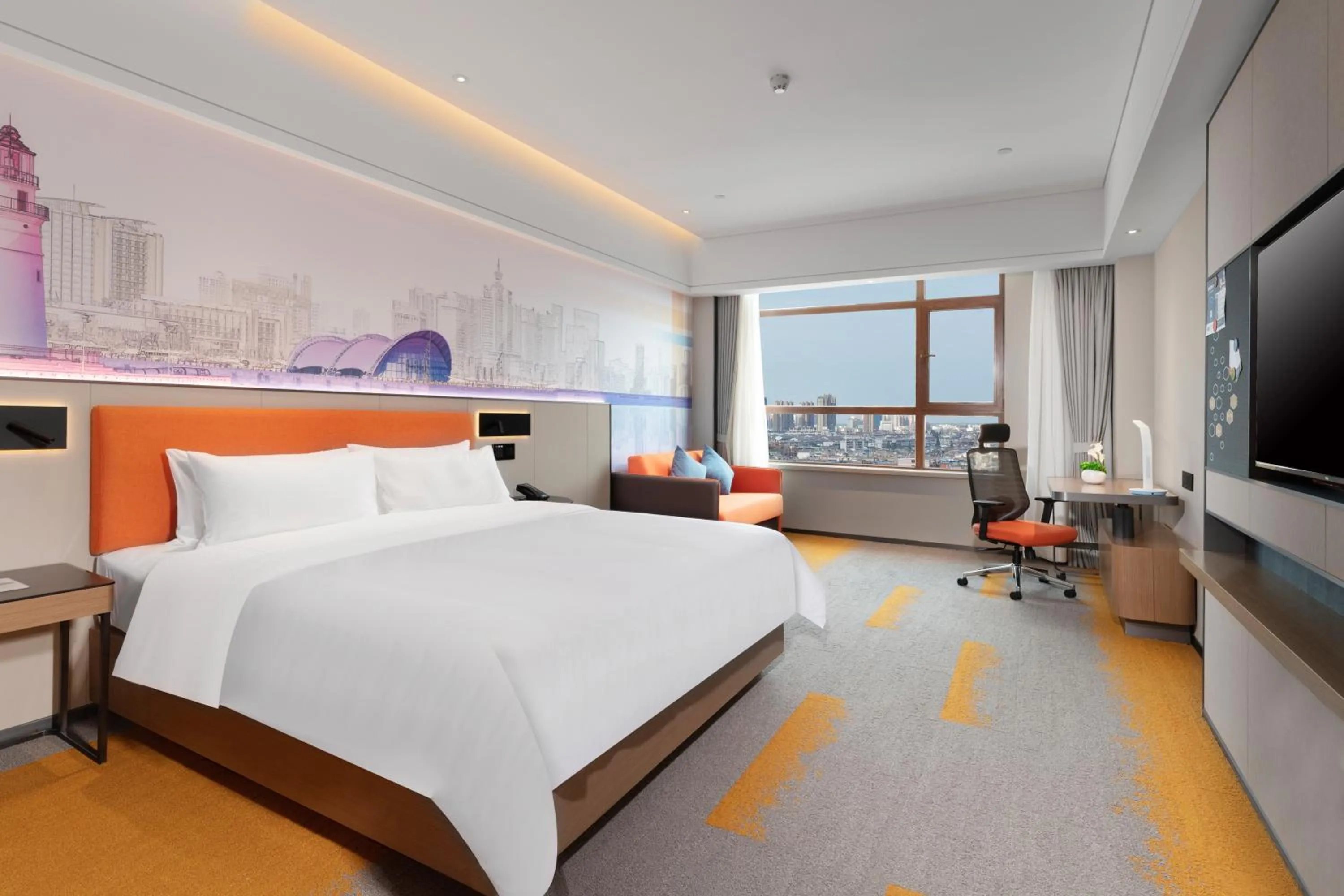 Bed in Hampton by Hilton Qingdao Jiaodong International Airport South