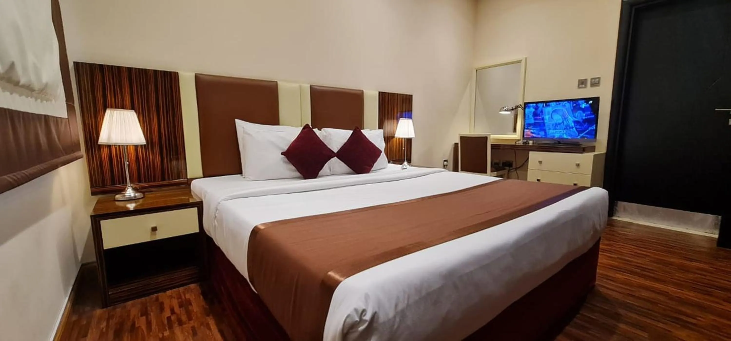 Bed in The View Al Barsha Hotel Apartments