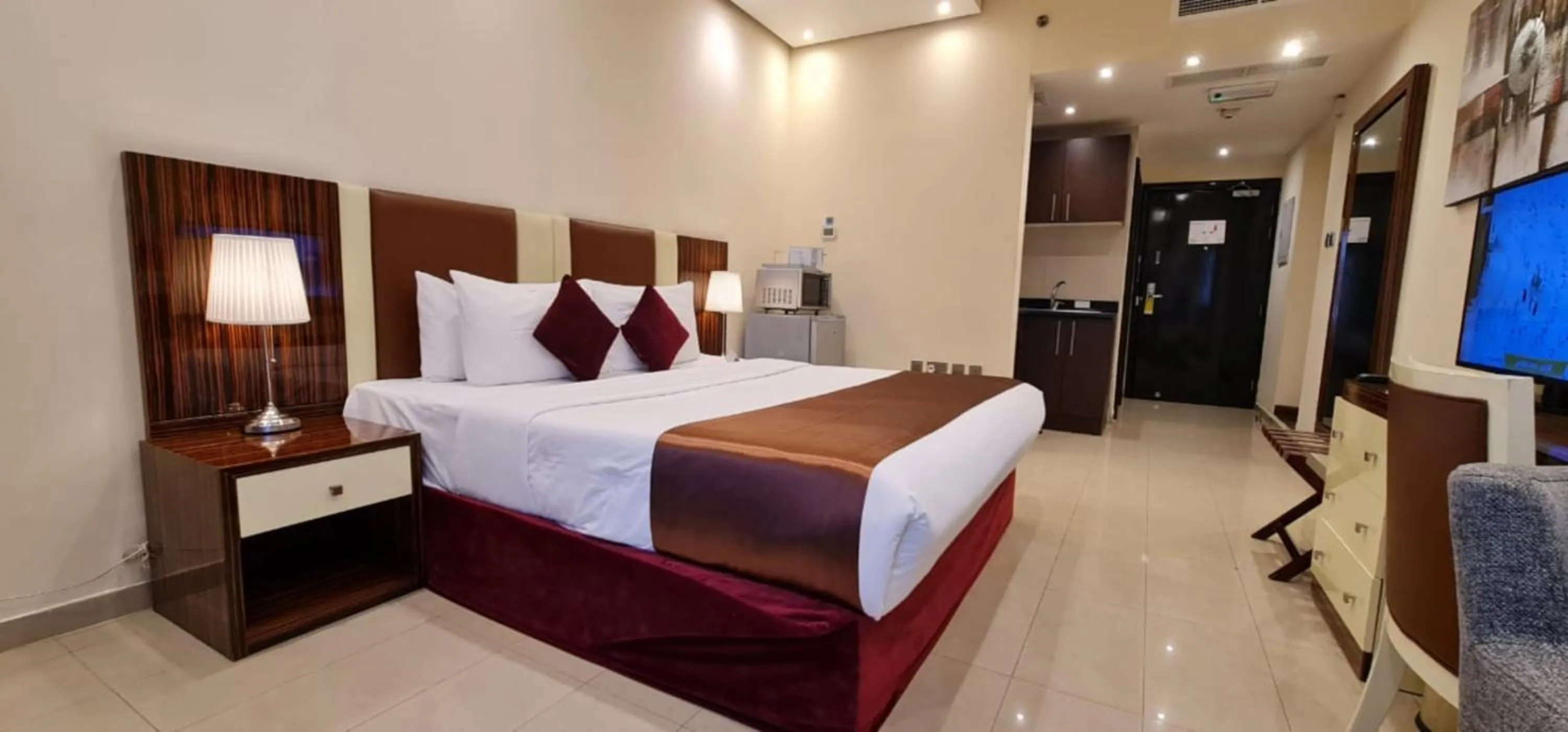 Bed in The View Al Barsha Hotel Apartments