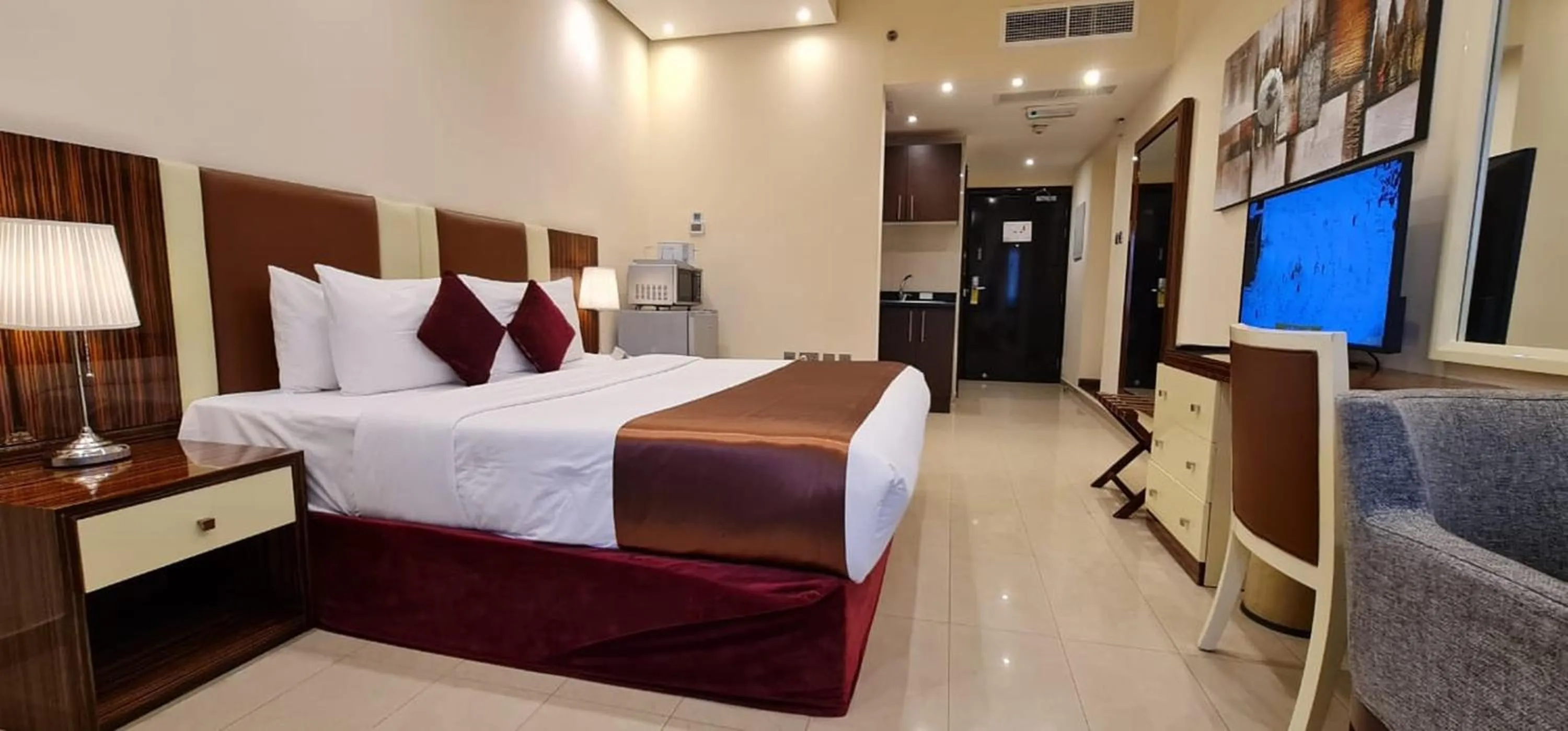 Bed in The View Al Barsha Hotel Apartments