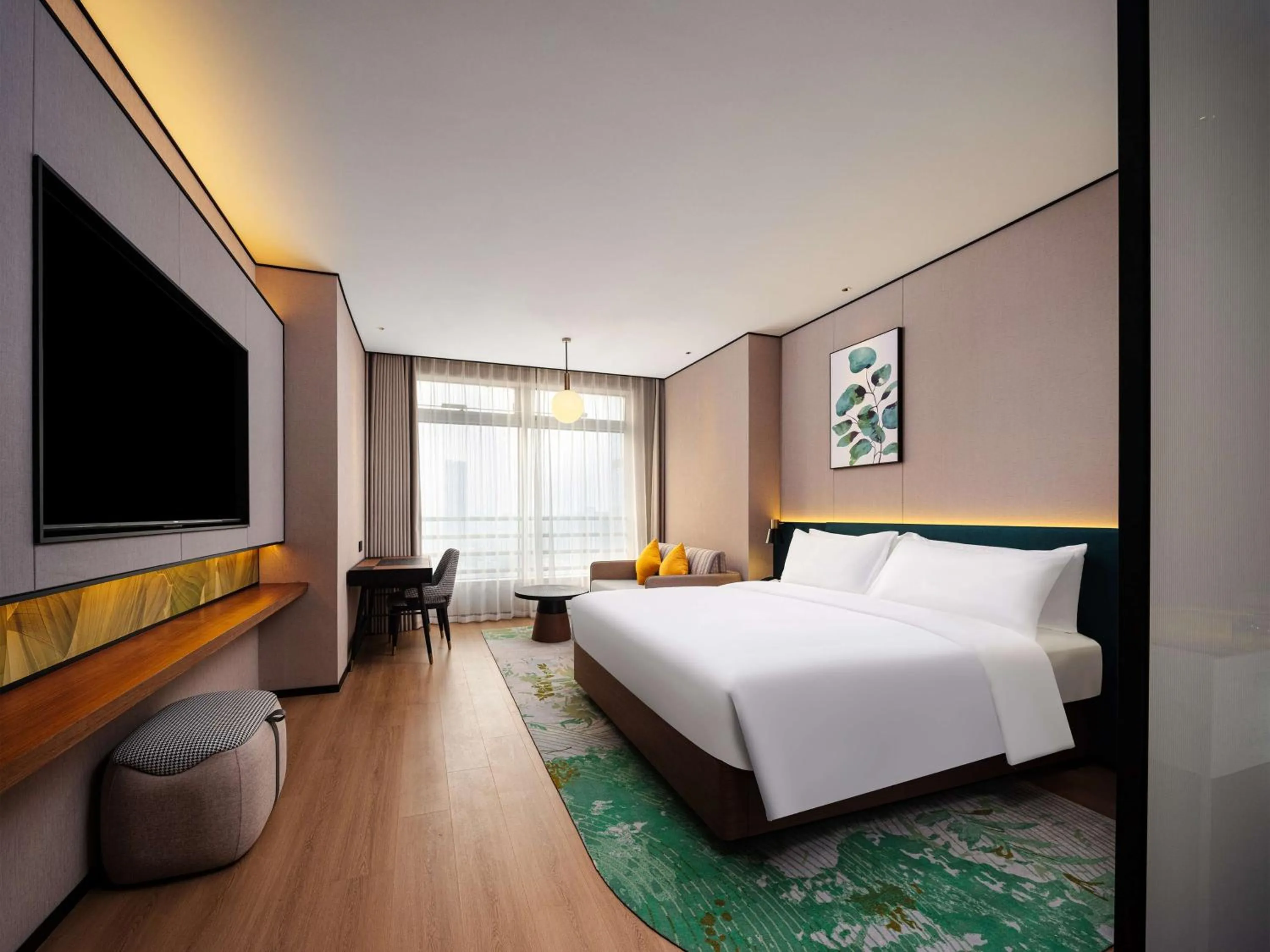 Living room, Bed in Hilton Garden Inn Hefei High-Tech Zone