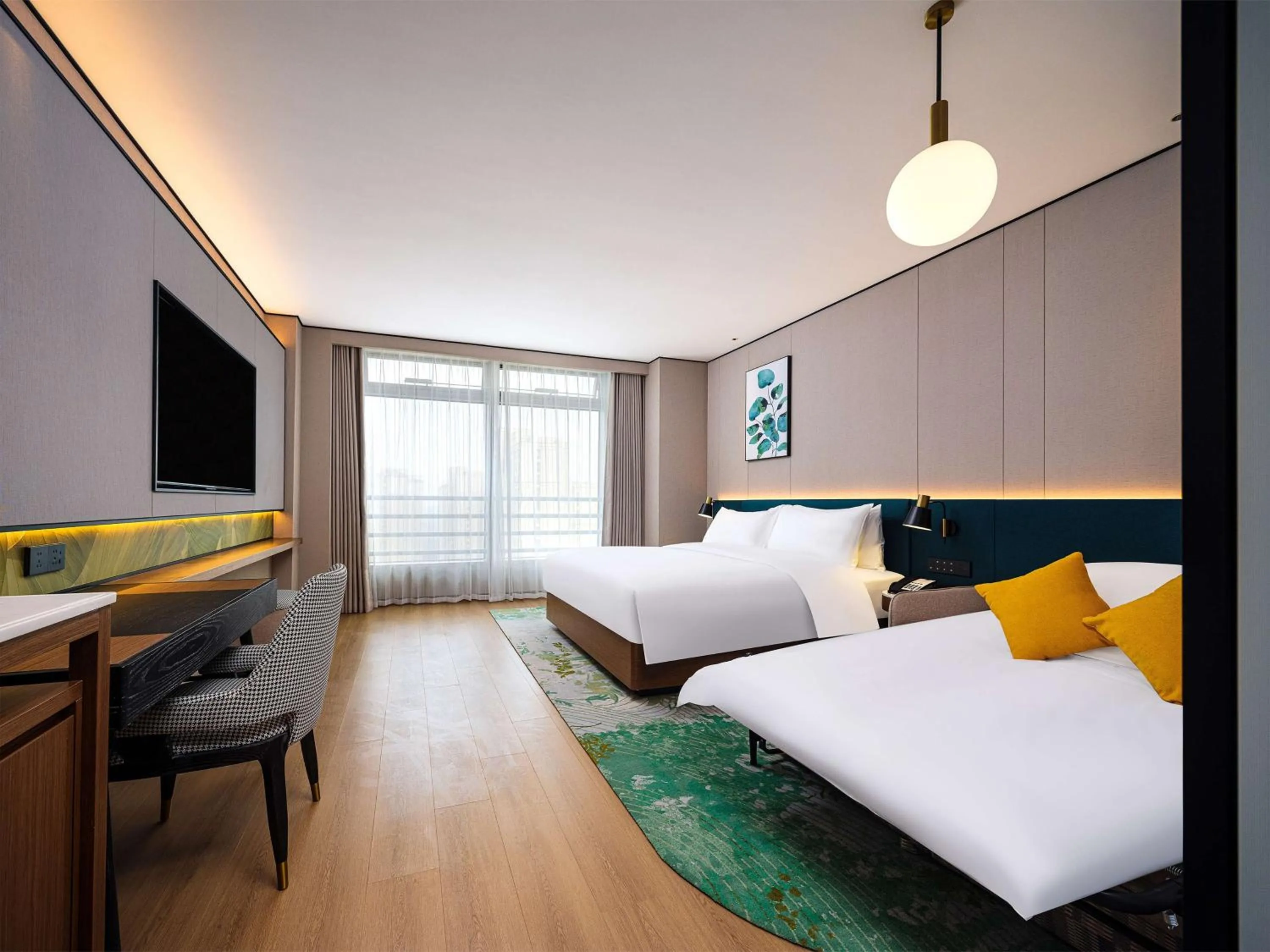 Living room, Bed in Hilton Garden Inn Hefei High-Tech Zone