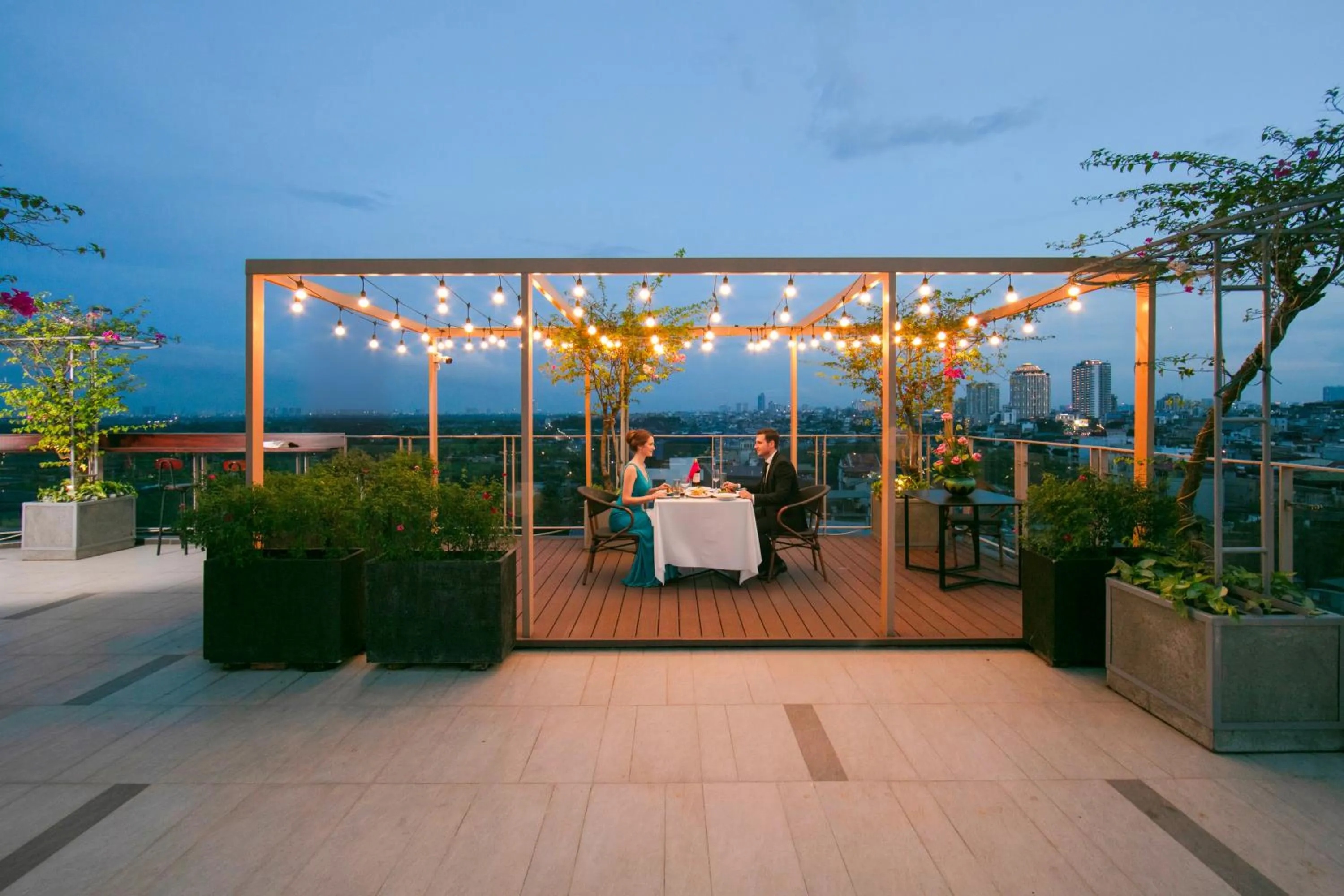 Patio in Hanoi Riverview Boutique Hotel & Apartment