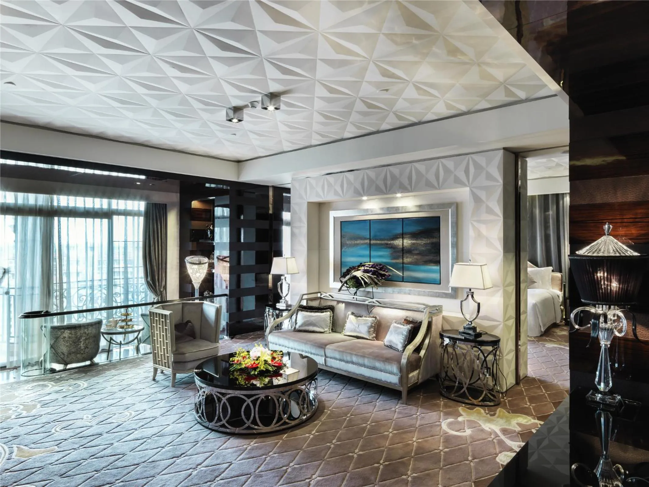 Seating area, Bed in Chateau Star River Shanghai Minhang