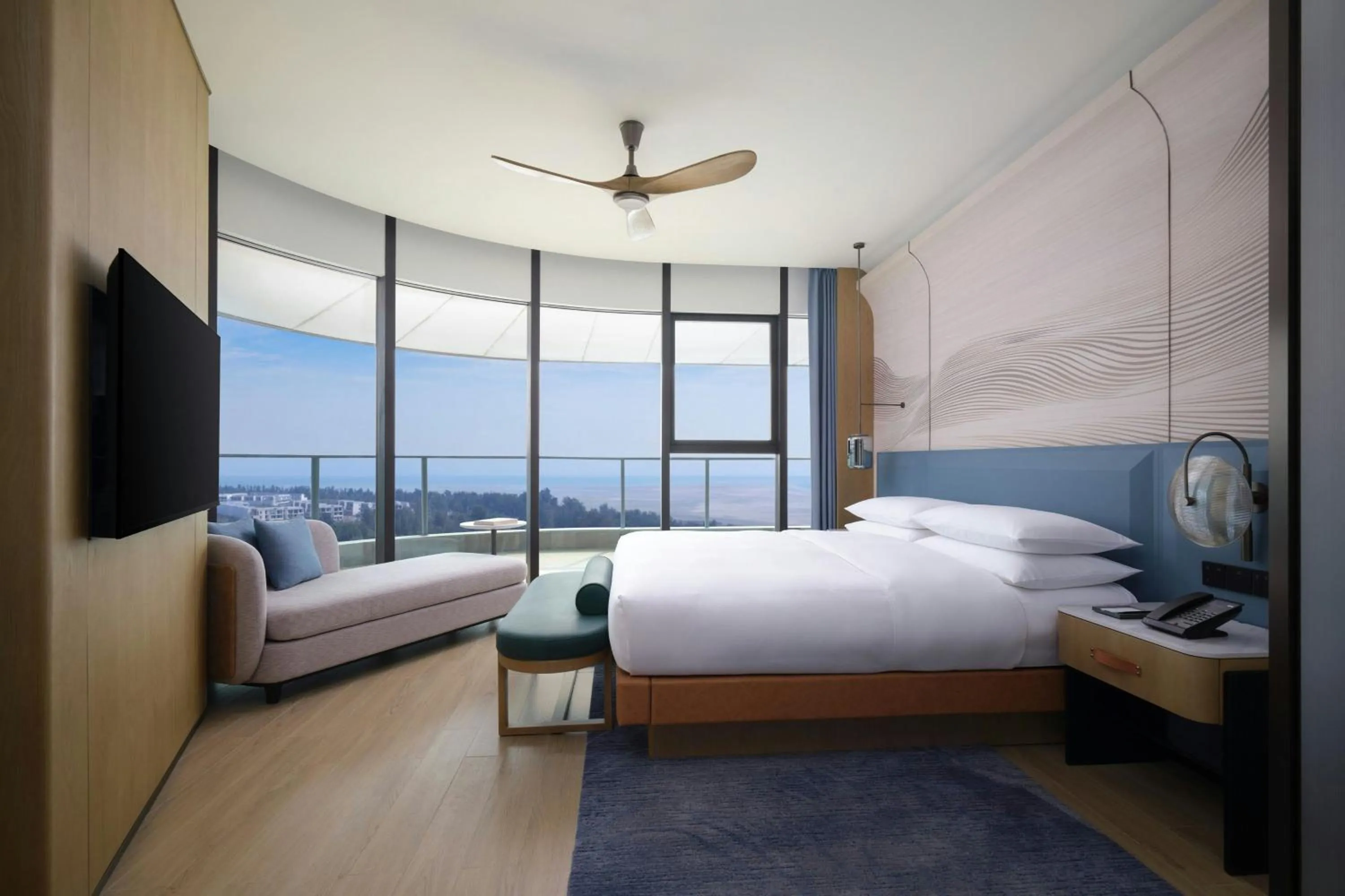 Bedroom, Bed in Beihai Marriott Resort