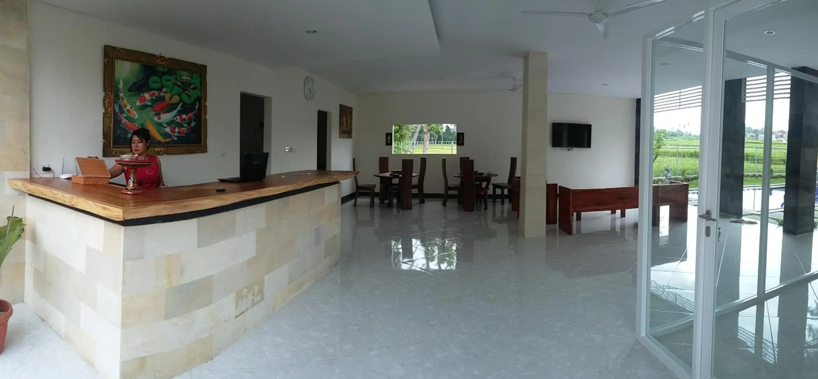 Communal lounge/ TV room in Long Lane Bali Villa