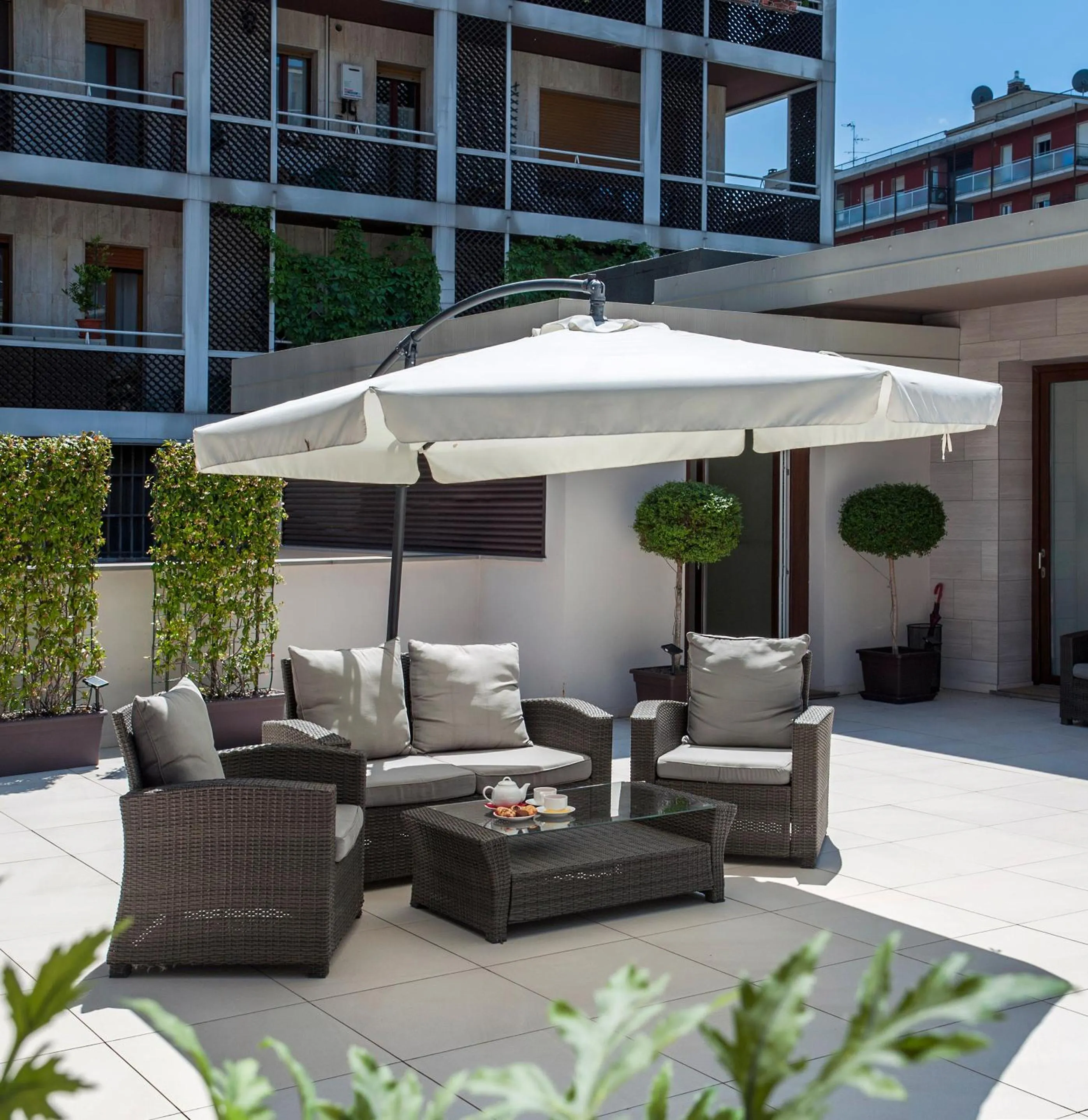 Patio in Studio Inn Centrale & Milano Urban Padel