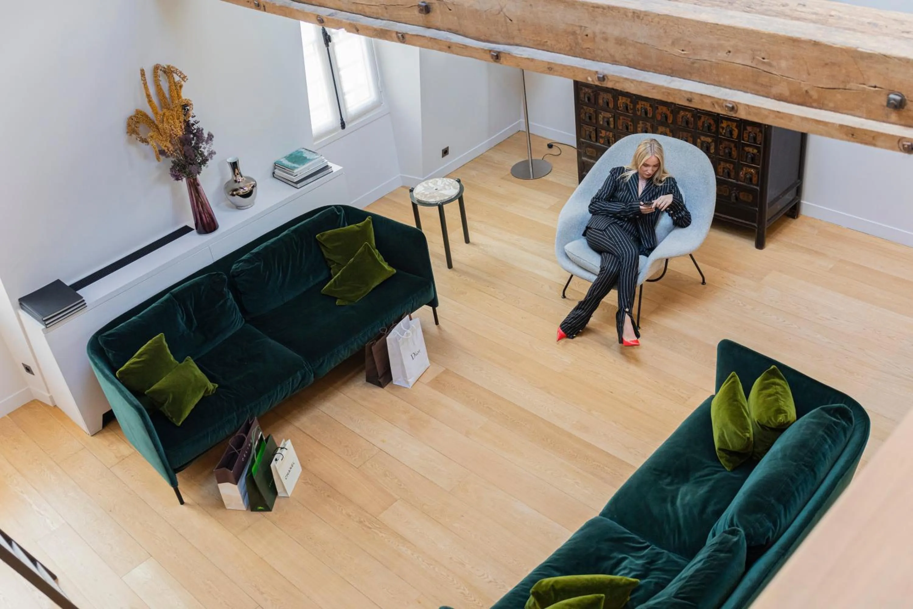 Living room in Hotel de Pourtales