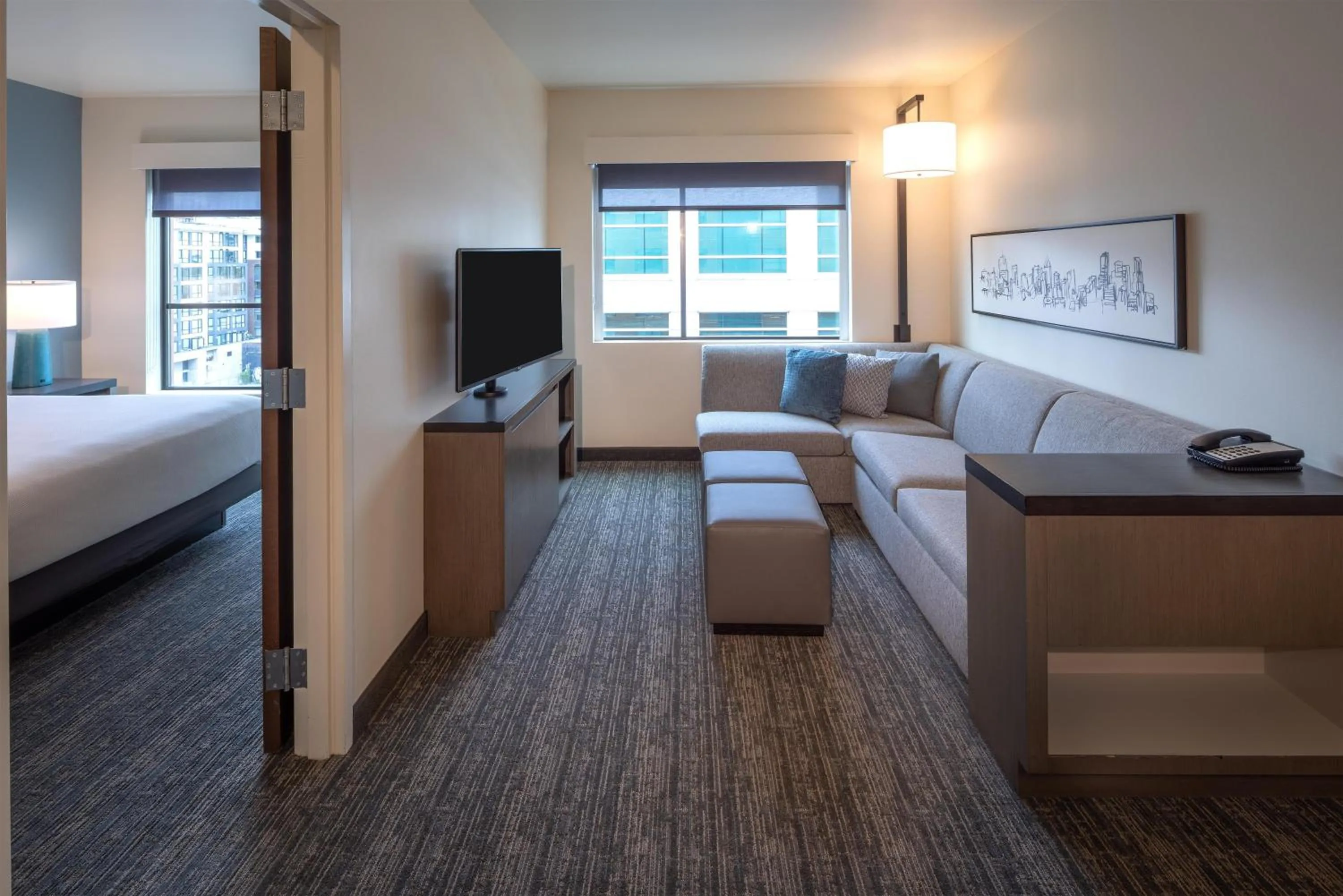 Photo of the whole room, Bed in Hyatt House Seattle Downtown