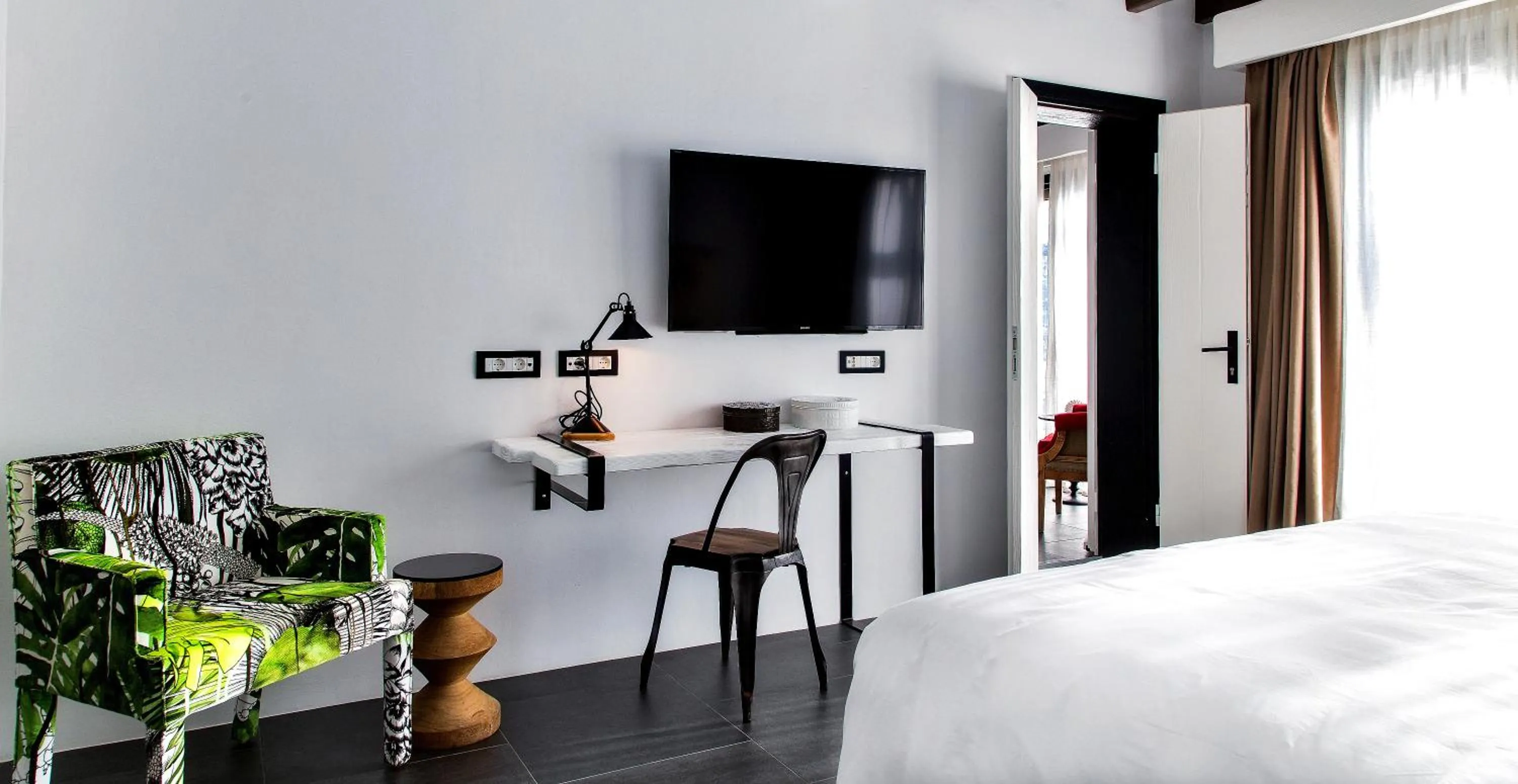 Bed in Myconian Avaton, a Member of Design Hotels