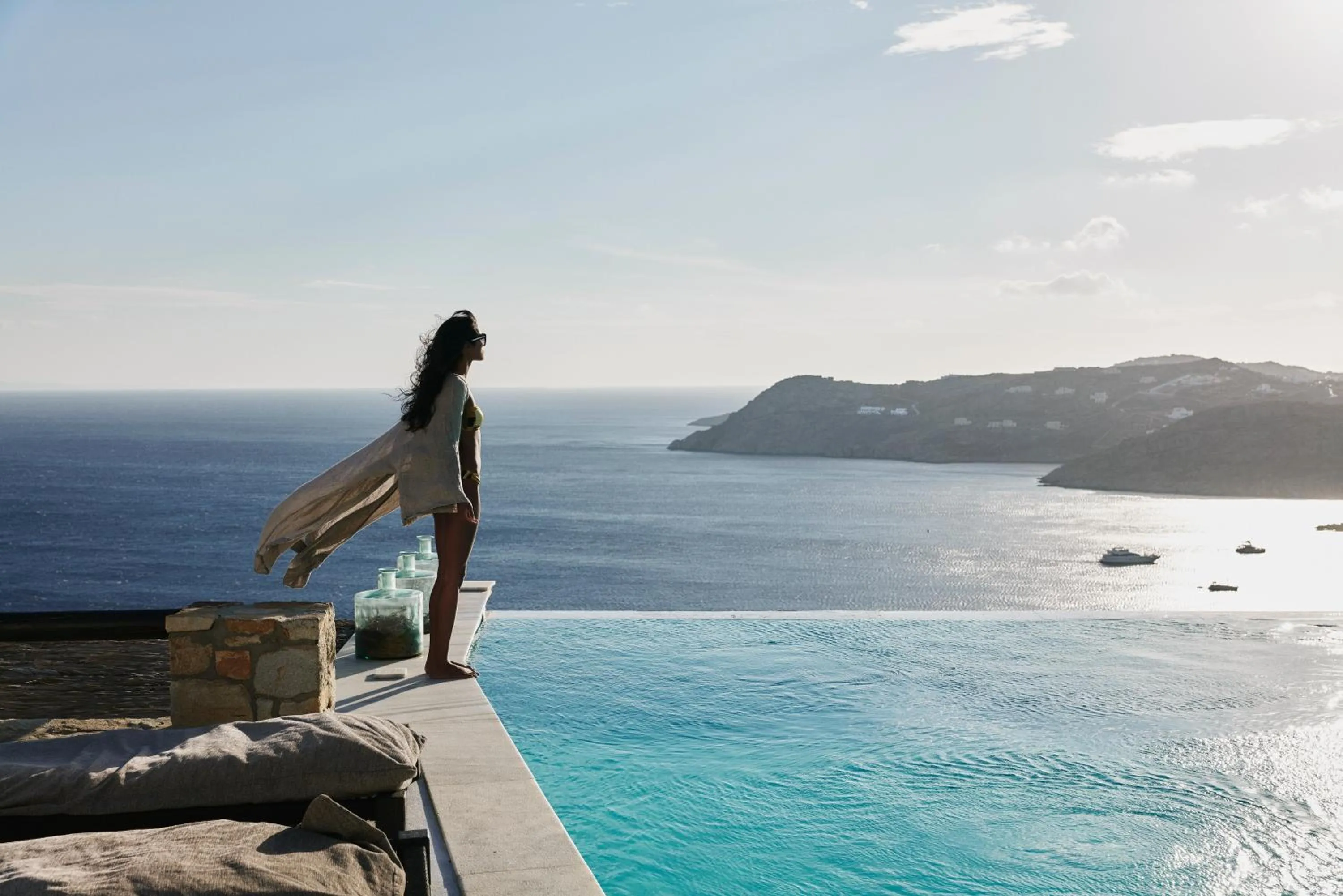 Pool view in Myconian Utopia Relais & Chateaux