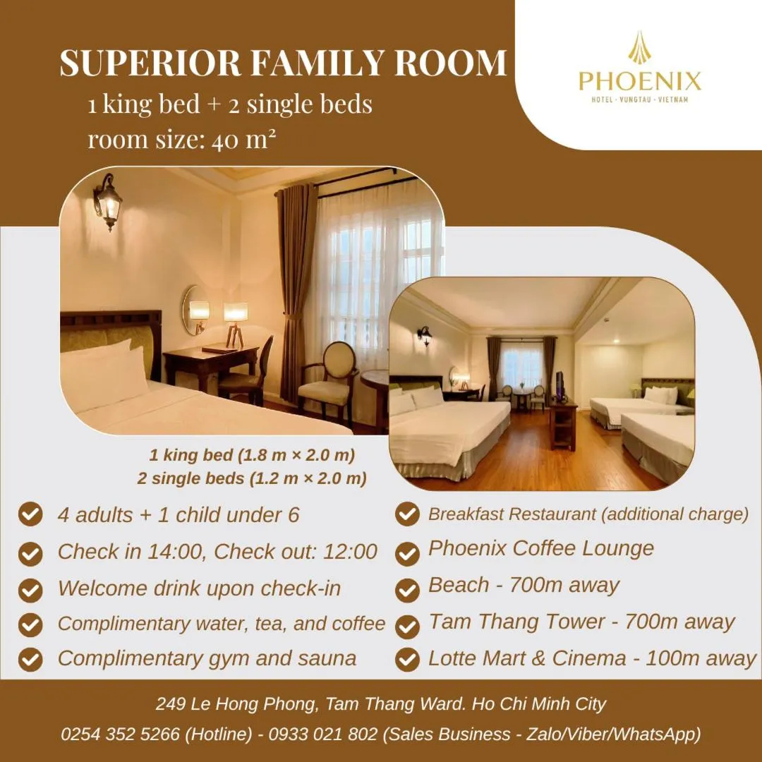 Text overlay, Bed in Phoenix Hotel Vung Tau