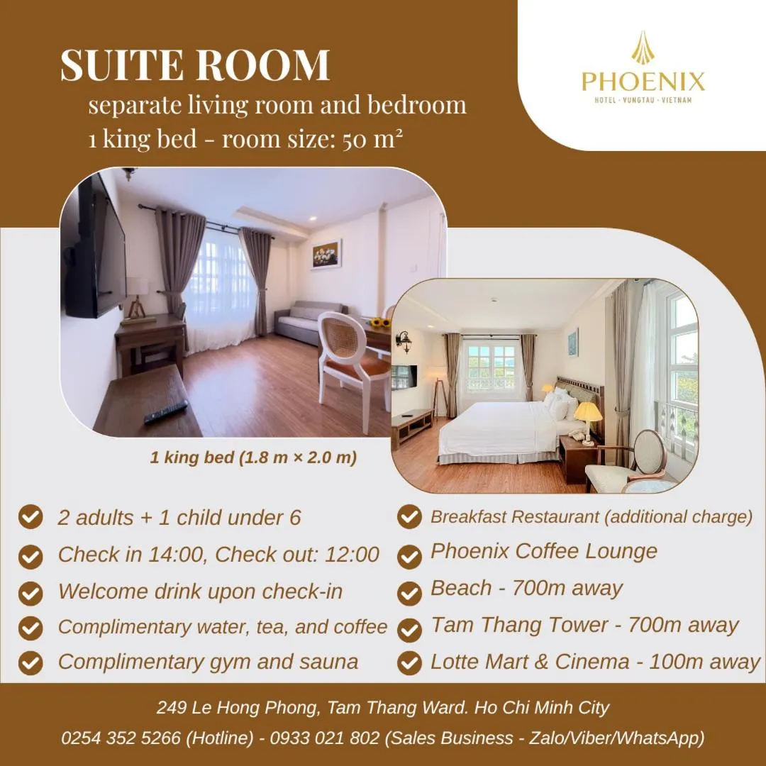 Text overlay, Bed in Phoenix Hotel Vung Tau