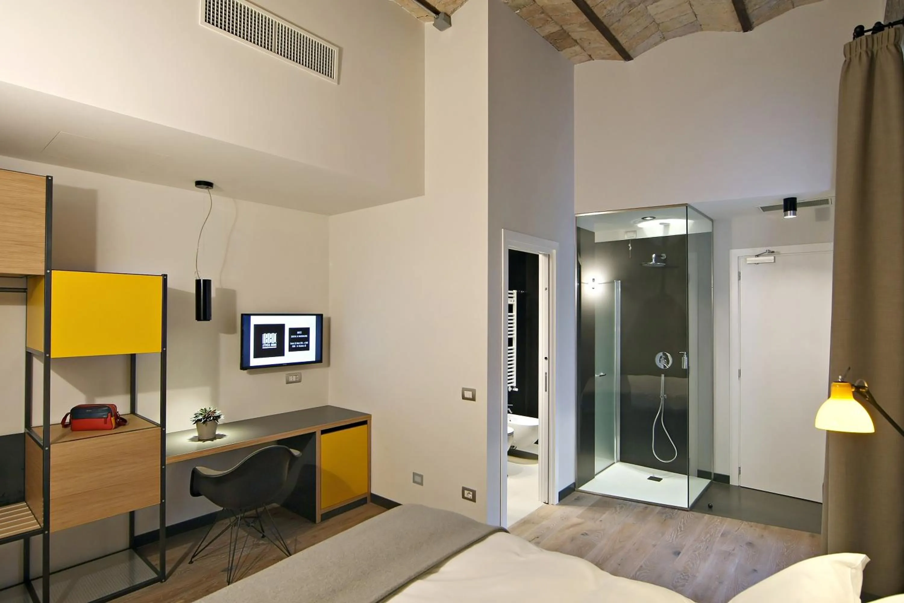Shower, Bed in Atypical Rooms