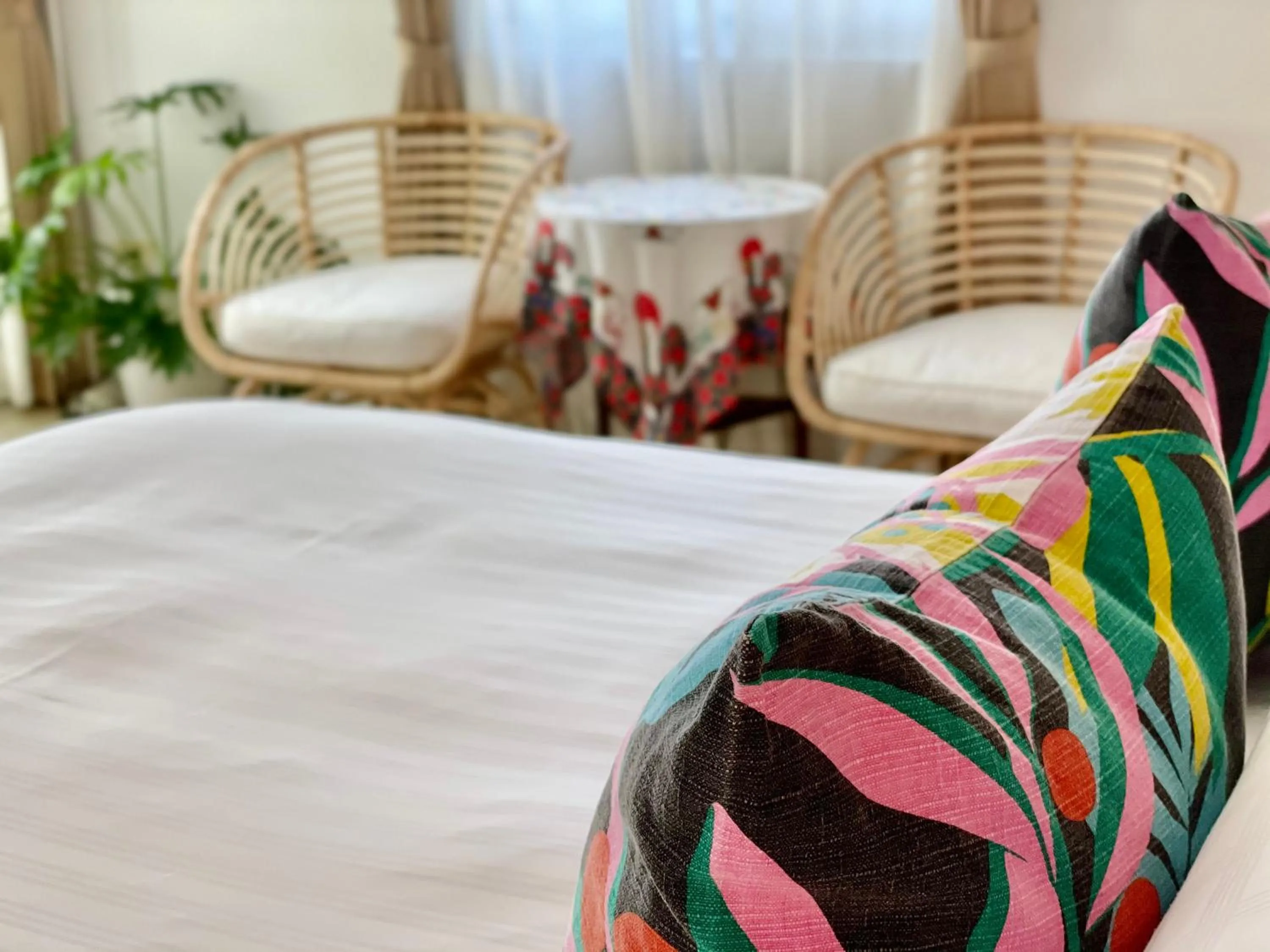 Decorative detail, Bed in SpoonDrift Hostal Kenting