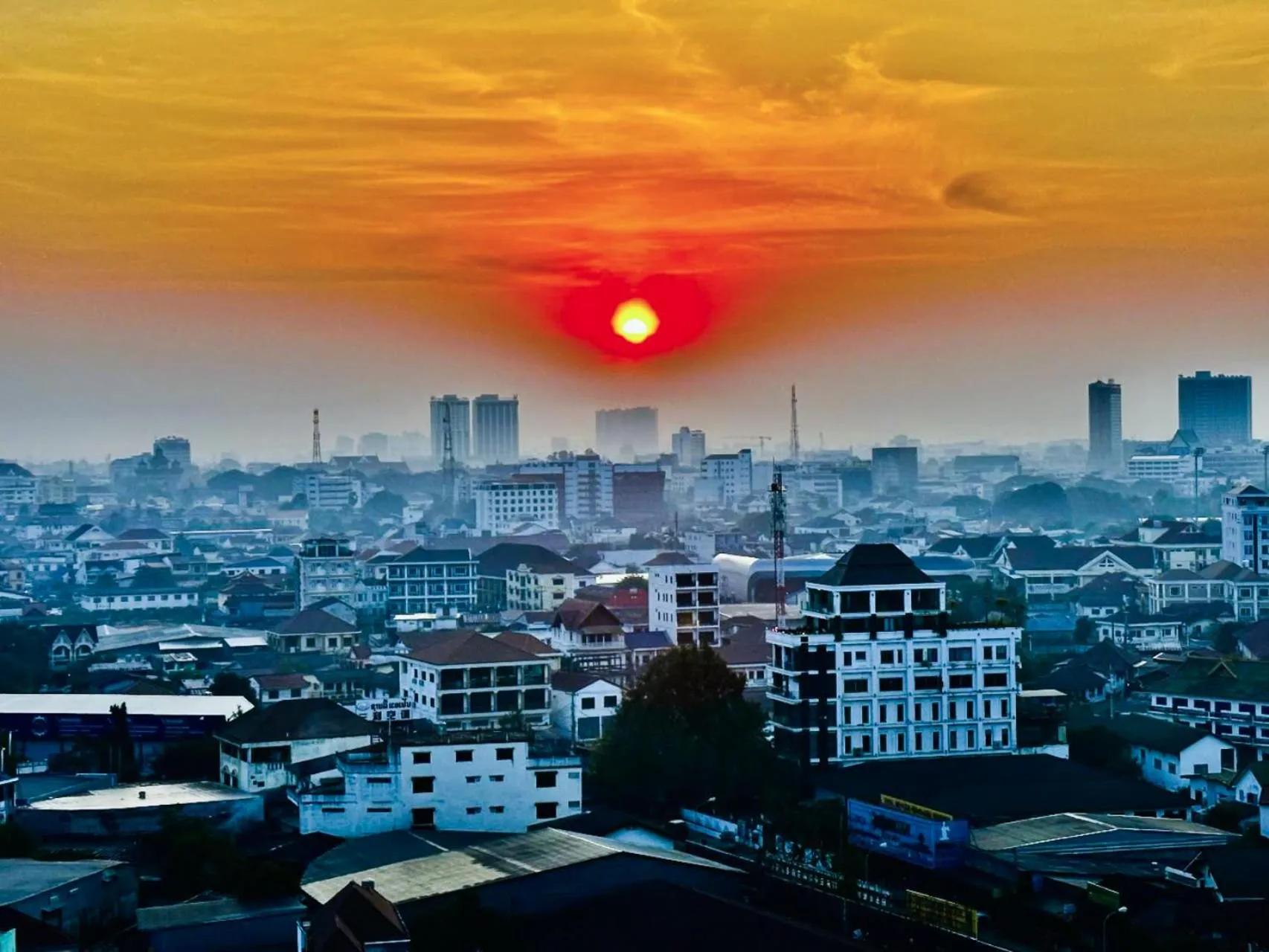 Sunset in Ramada by Wyndham Vientiane Central