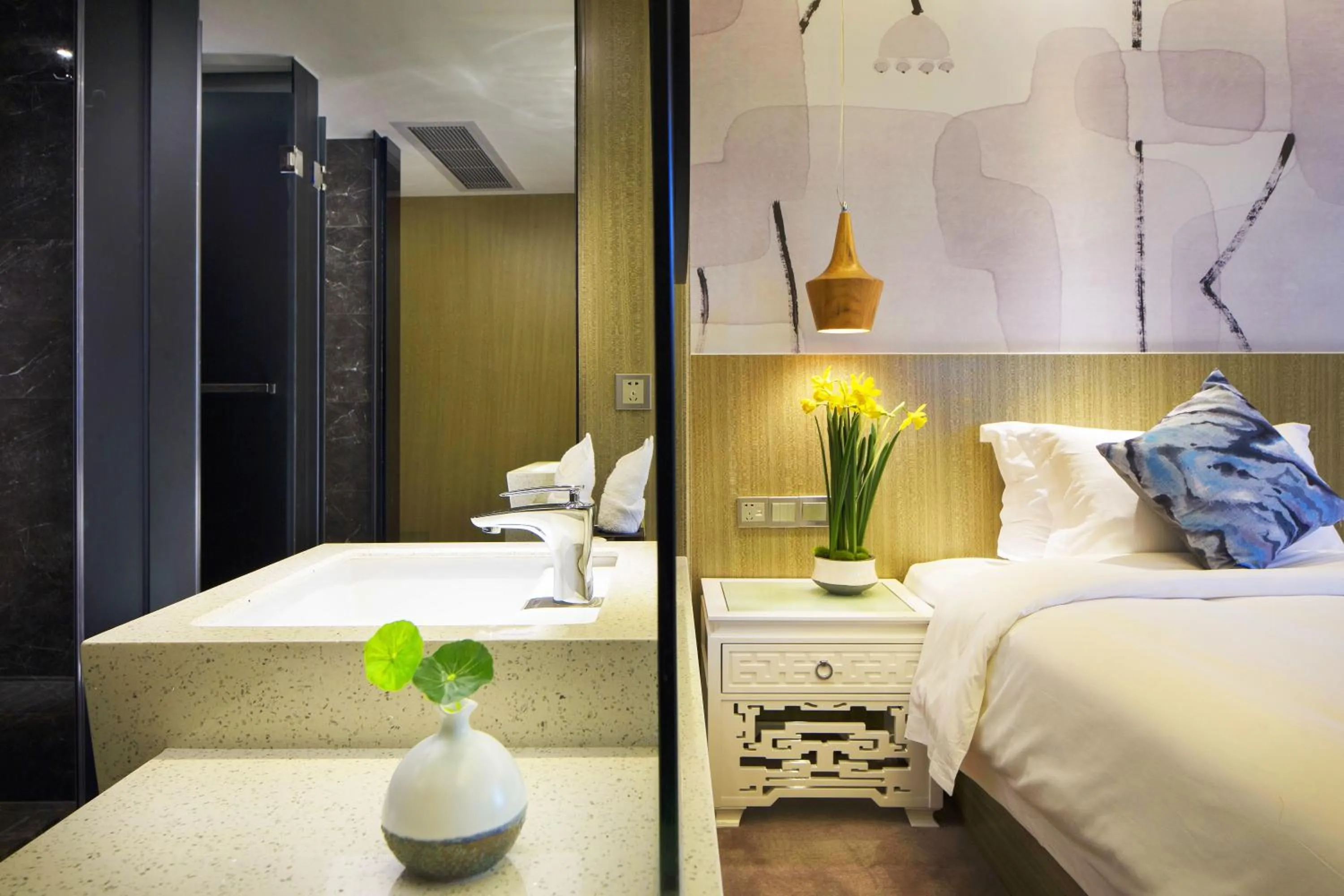 Decorative detail, Bed in Paco Hotel Tianpingjia Metro Guangzhou